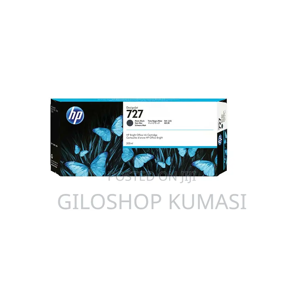 HP 727 300-Ml Matte Black Designjet Ink Cartridge, C1Q12A