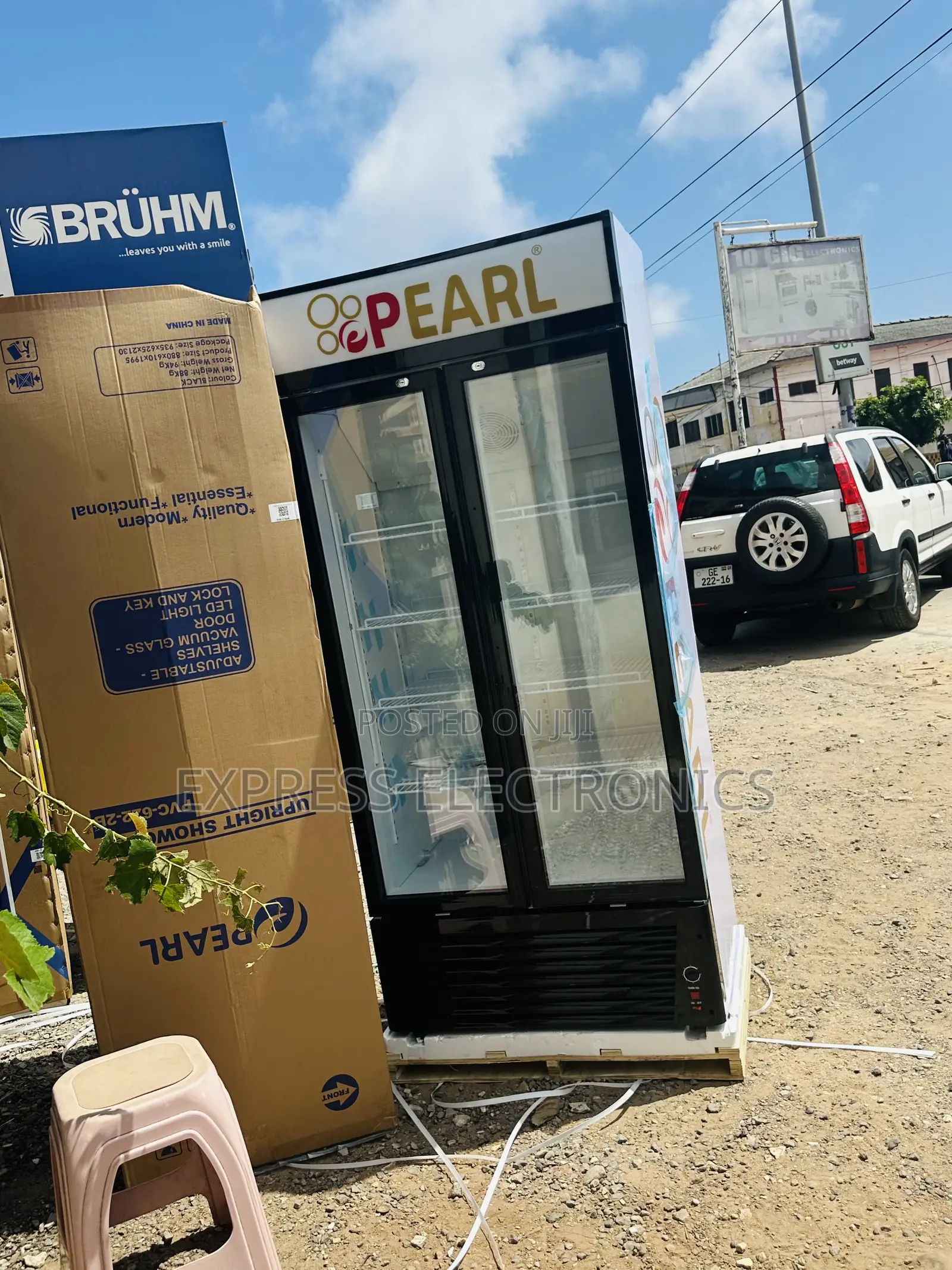Mini Max Double Door Pearl Display Fridge PVC-622-2B