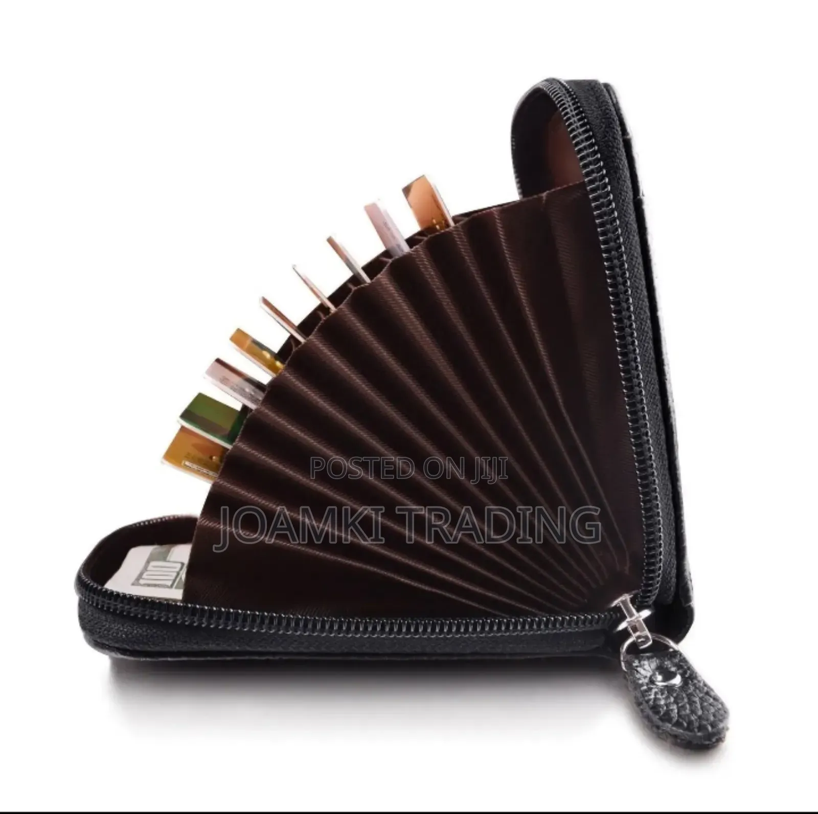 Men's Leather Wallet RFID, Multi Card Holder Zipping Pocket