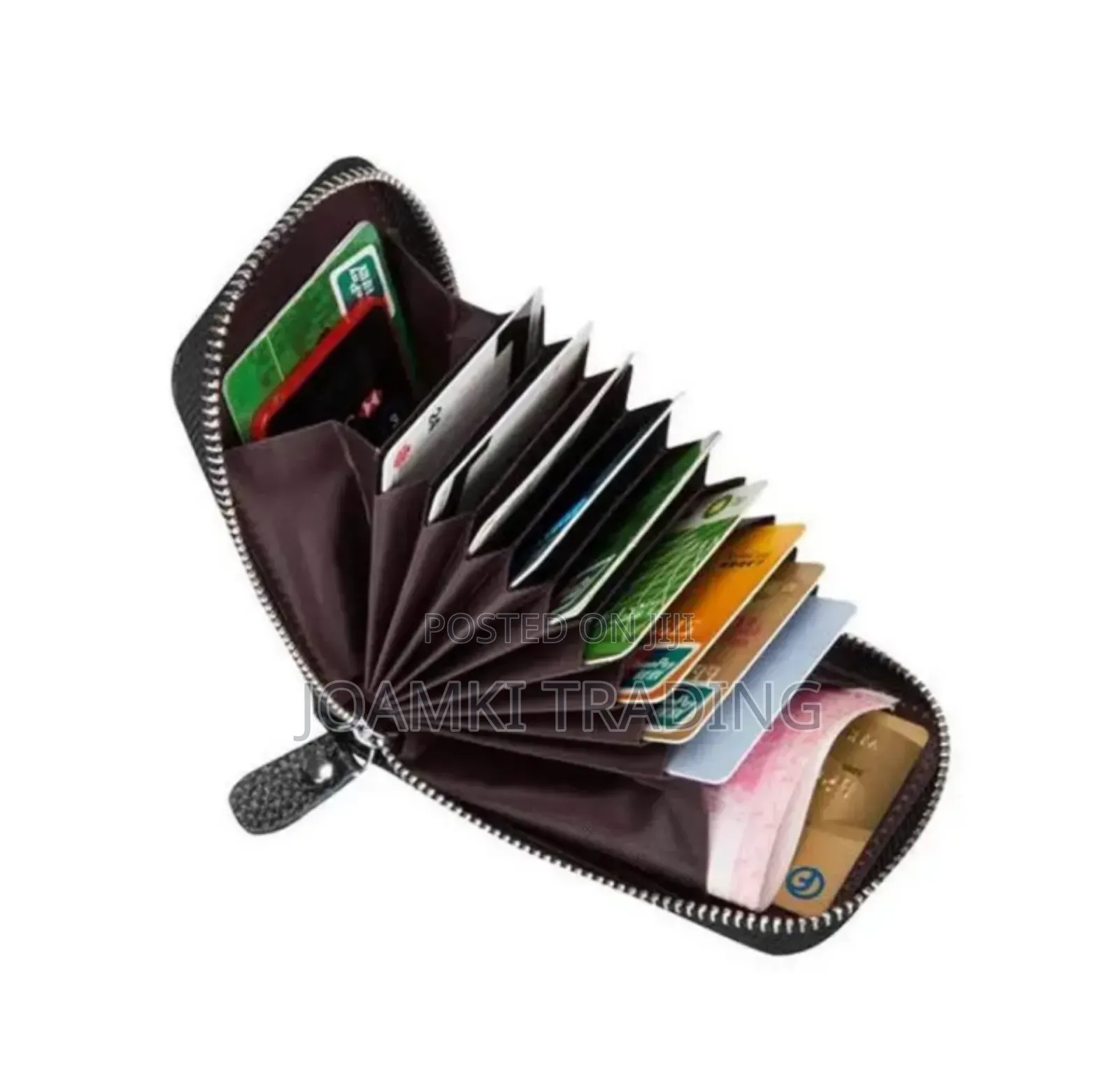 Men's Leather Wallet RFID, Multi Card Holder Zipping Pocket