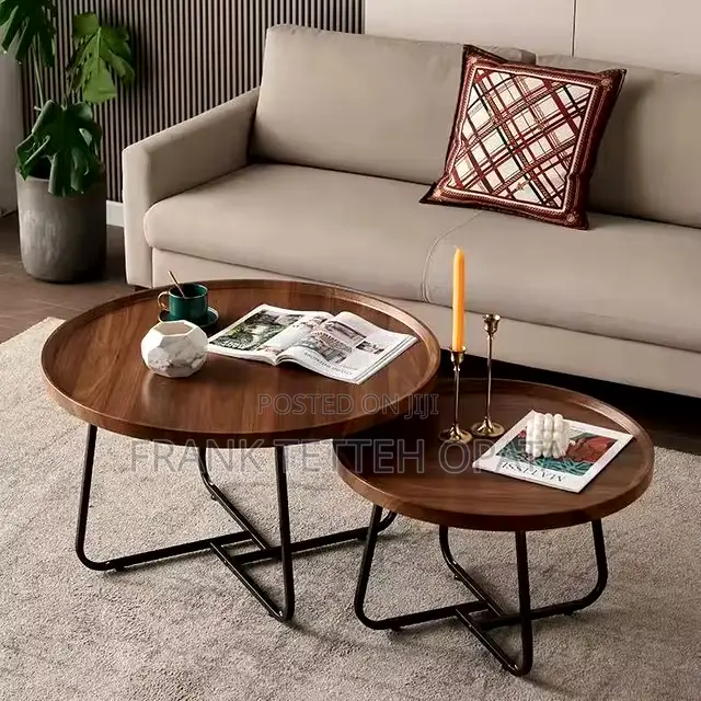 2 in 1 Center and Coffee Wooden Table Set
