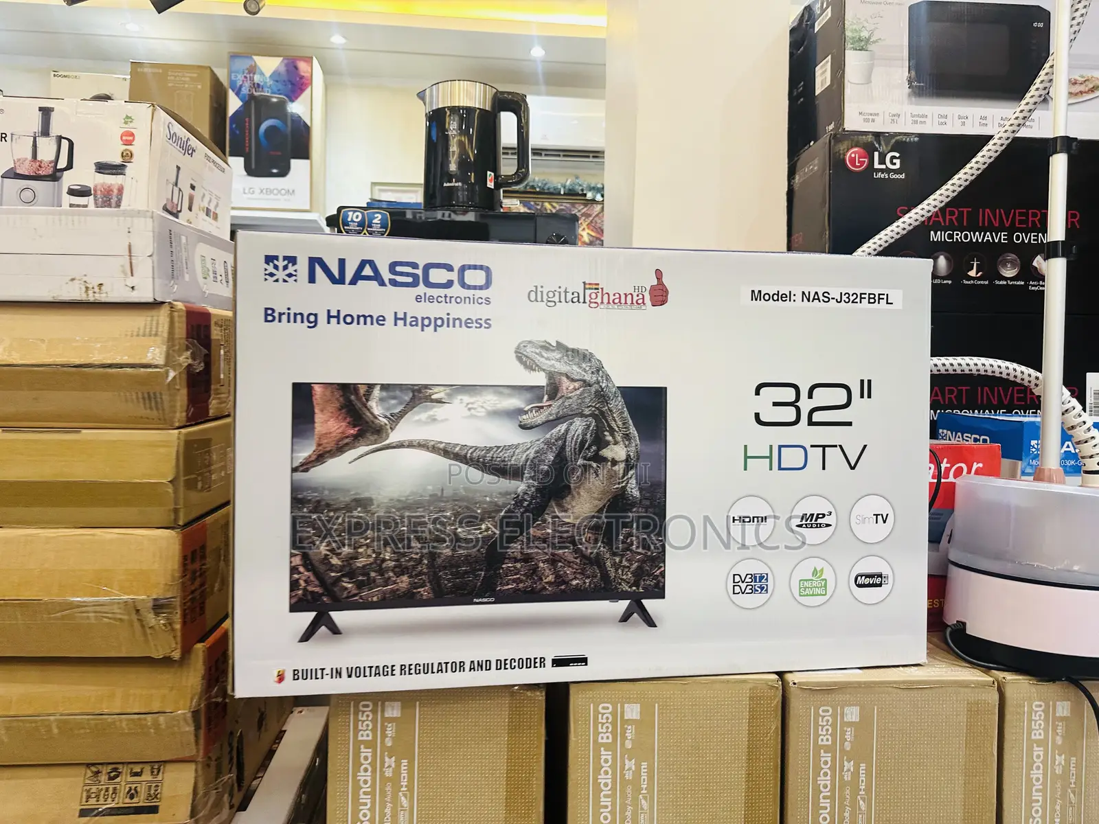 Sleek,Modern Design Nasco FHD Satellite Digital 32”Tv
