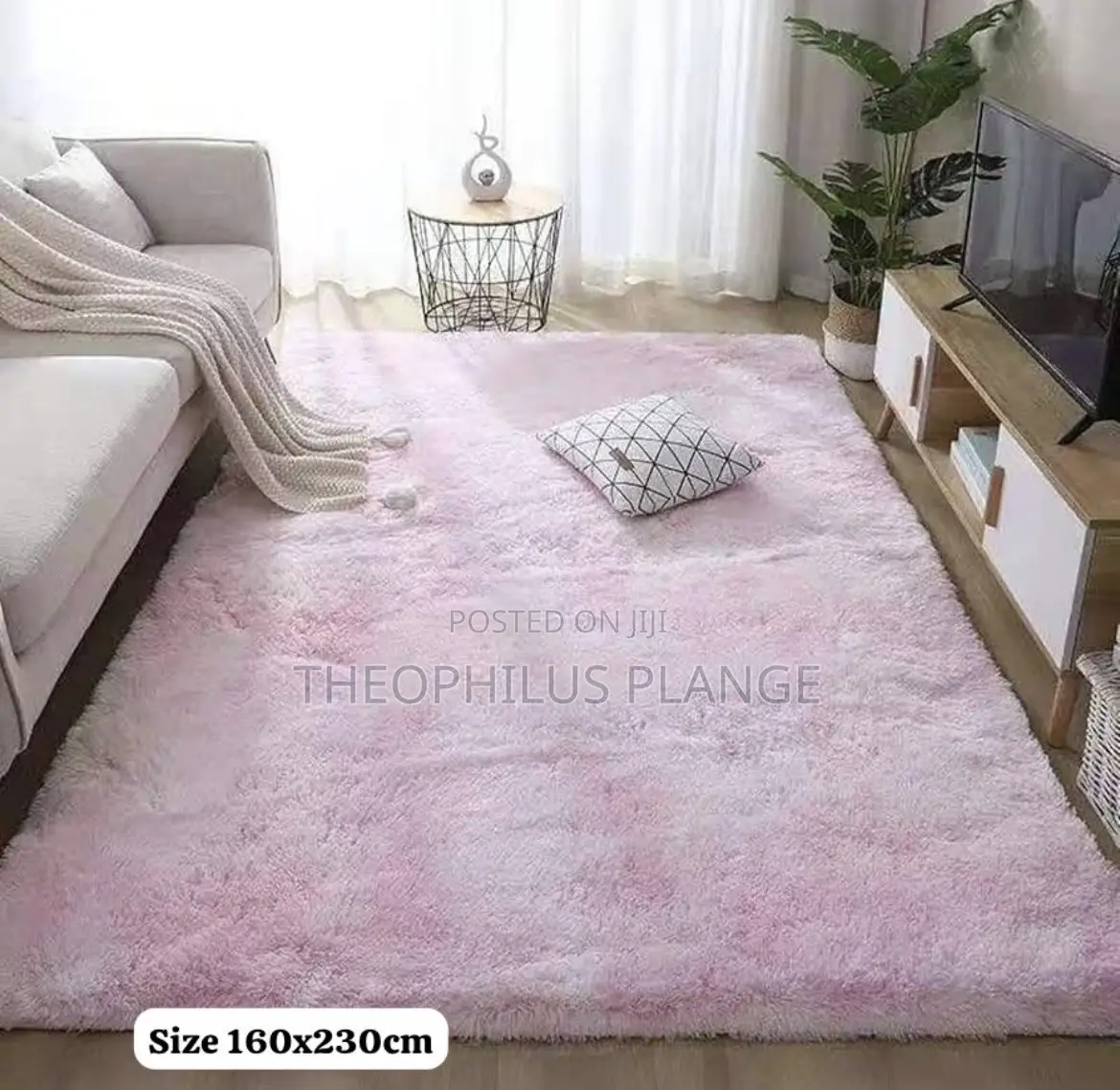 Fluffy Fur Carpet.120x230 Pink