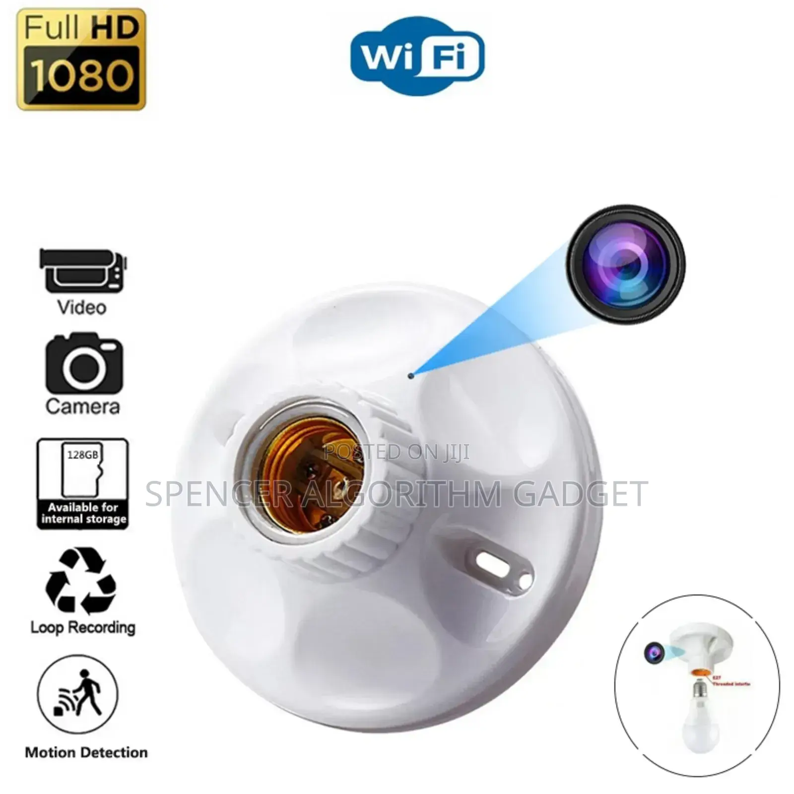 Wireless Security CCTV Camera Bulb Lamp Holder