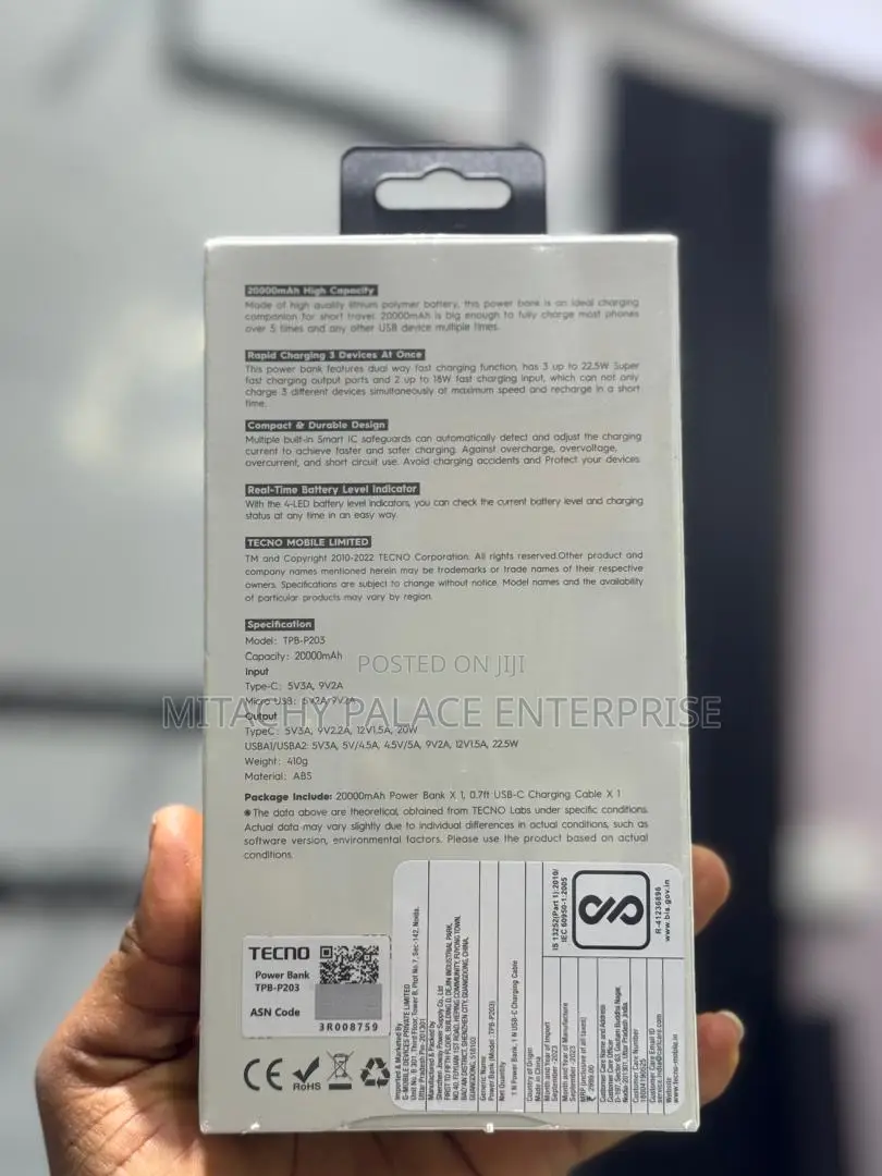 Original Tecno 20,0000 Powerbank