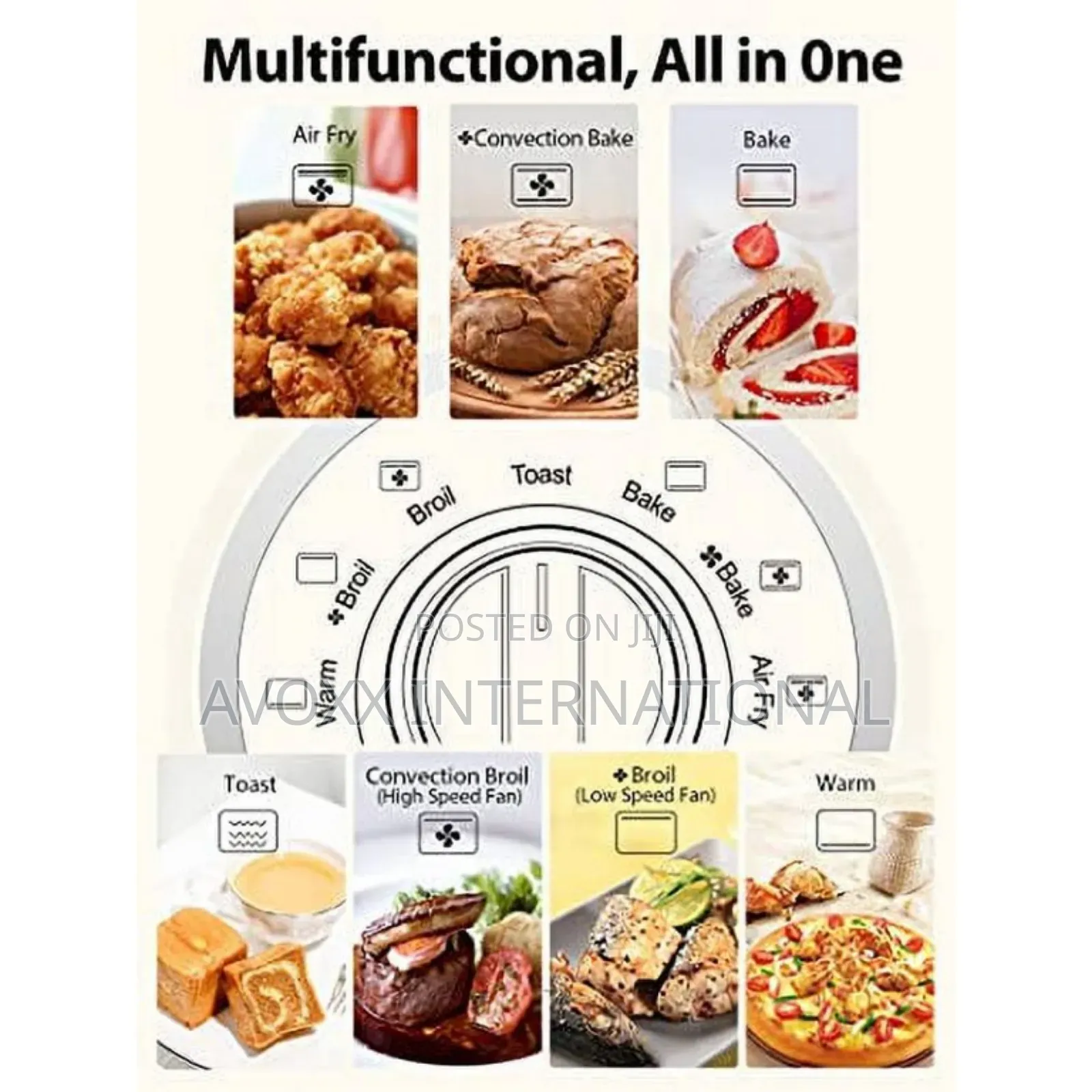 Beelicious 7-in-1 19 Quart/18l Air Fryer Toaster Oven