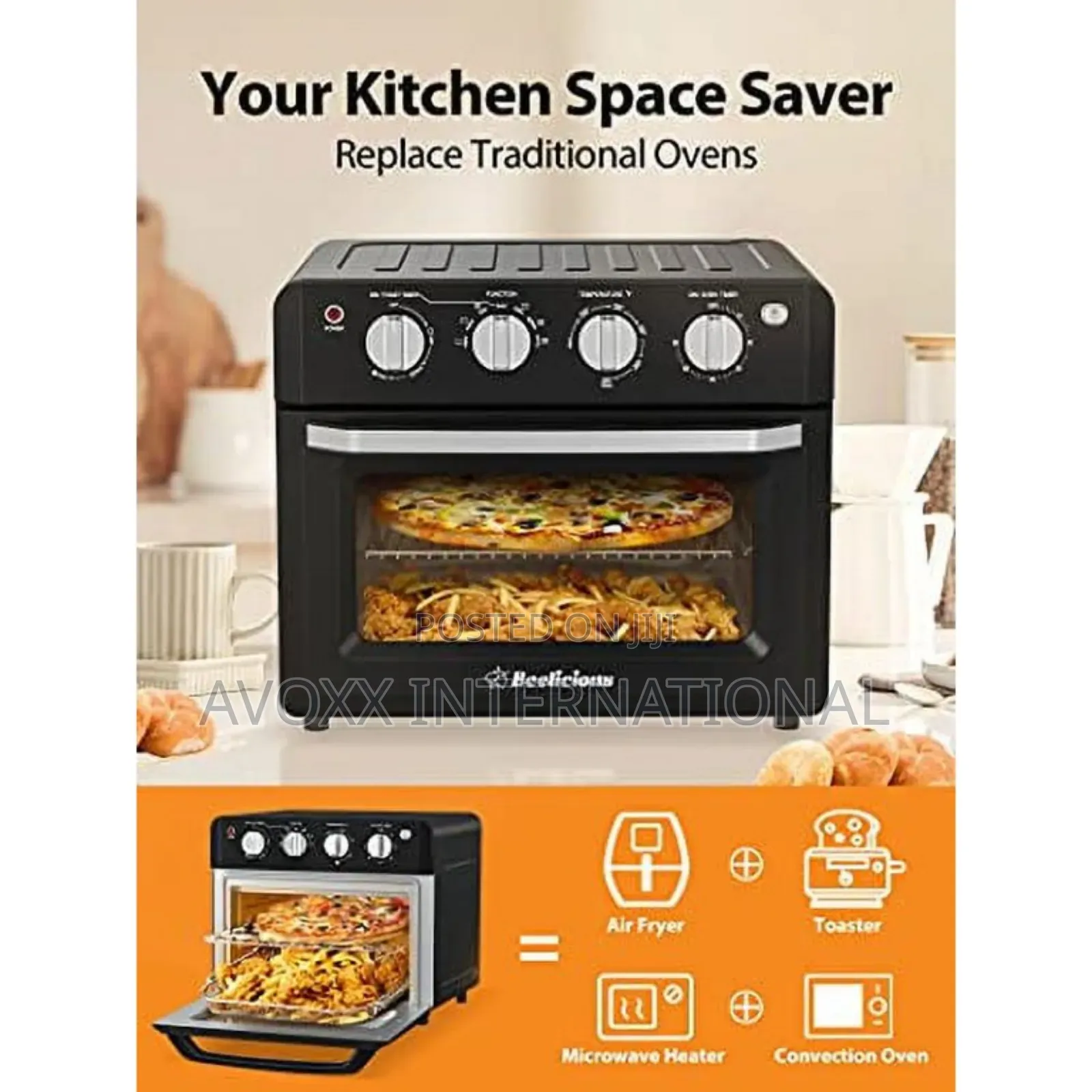 Beelicious 7-in-1 19 Quart/18l Air Fryer Toaster Oven