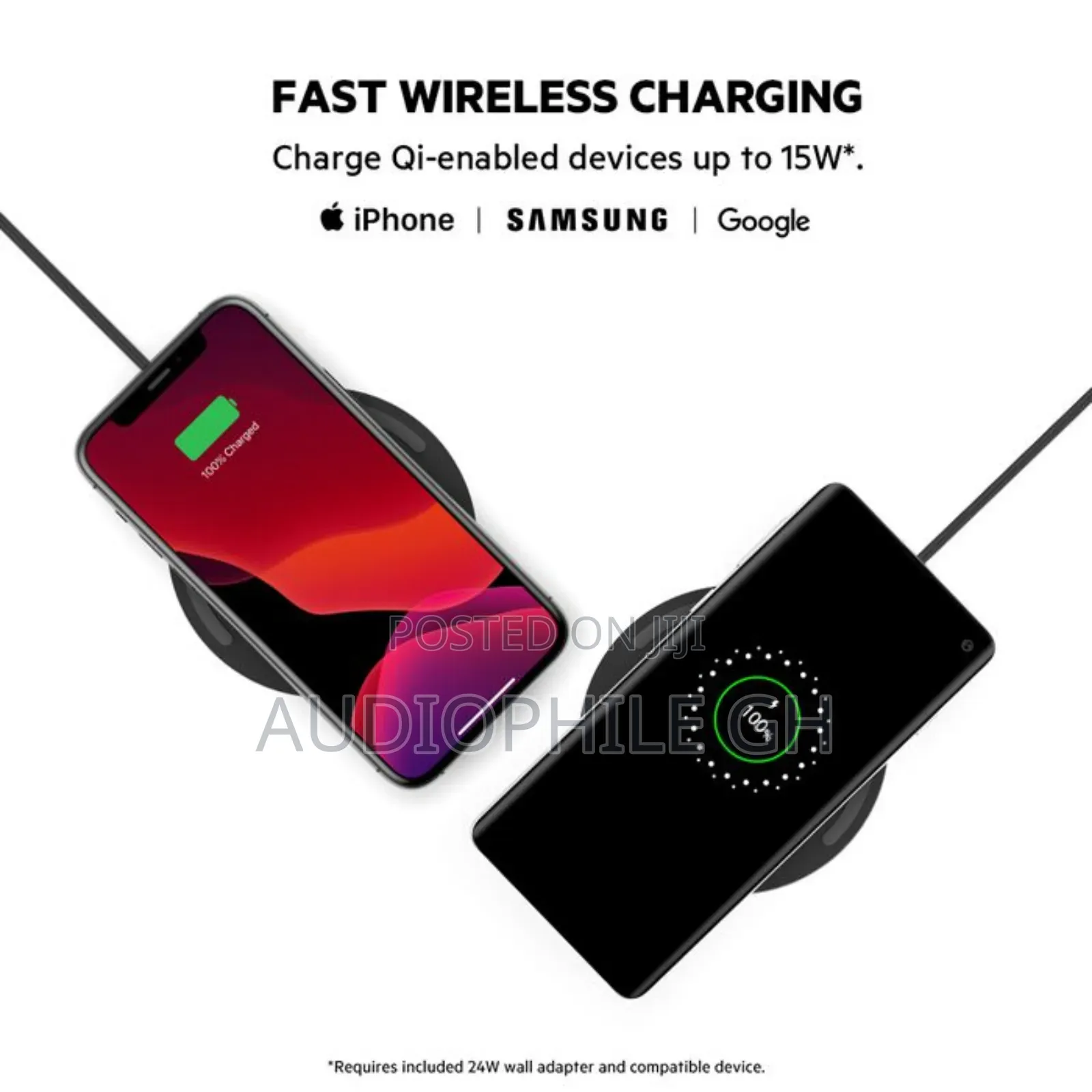 Belkin 10w Charging Pad + Qc 3.0 Wall Charger + Cable