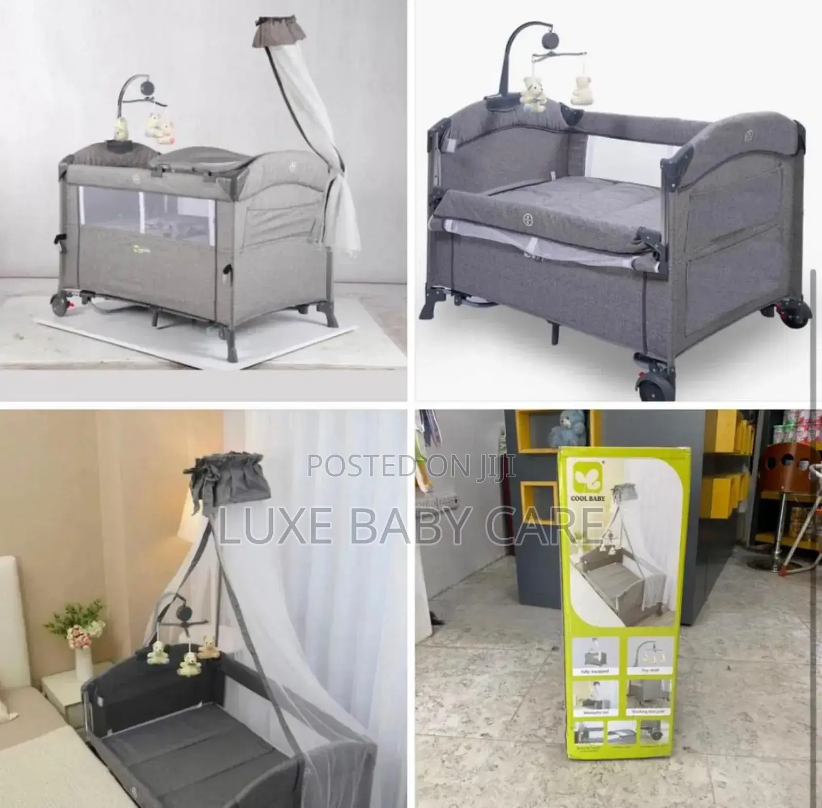 Baby Bed With Net and Play Center