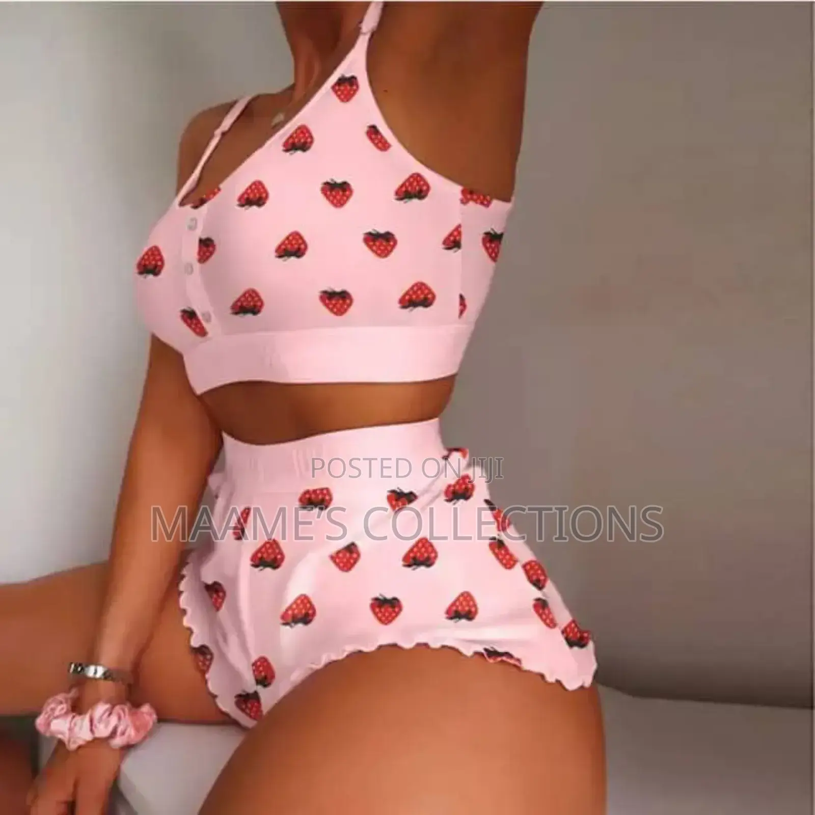 Softscene Strawberry Printed Cami Shorts Pajama Set /Sleepwear