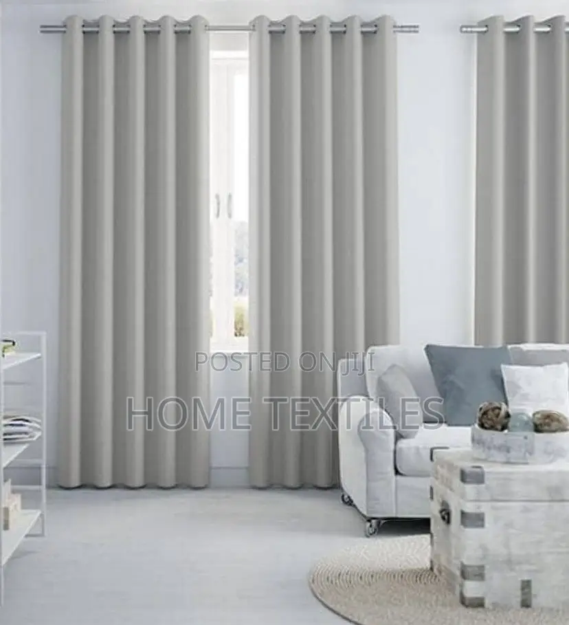 2 in Beige Black Out Curtains