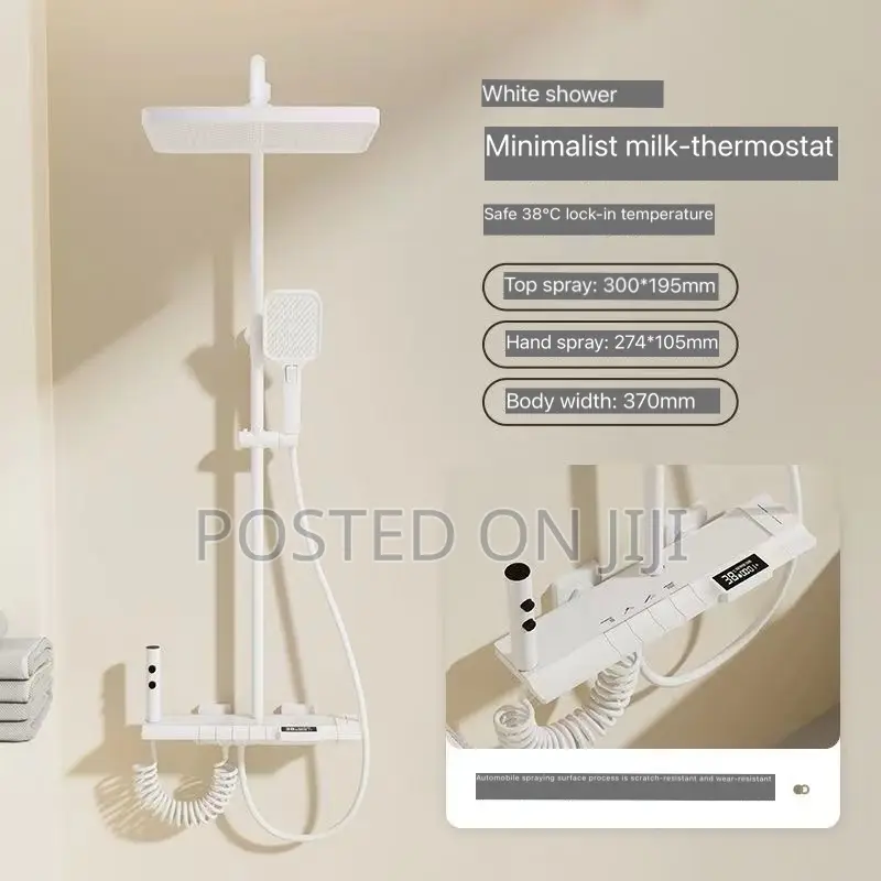 Universal Cream White,Black Copper Digital Shower Three In1
