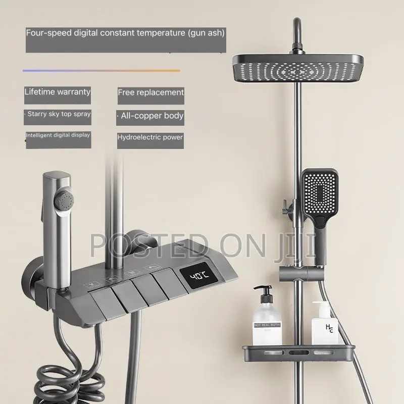 Universal Cream White,Black Copper Digital Shower Three In1