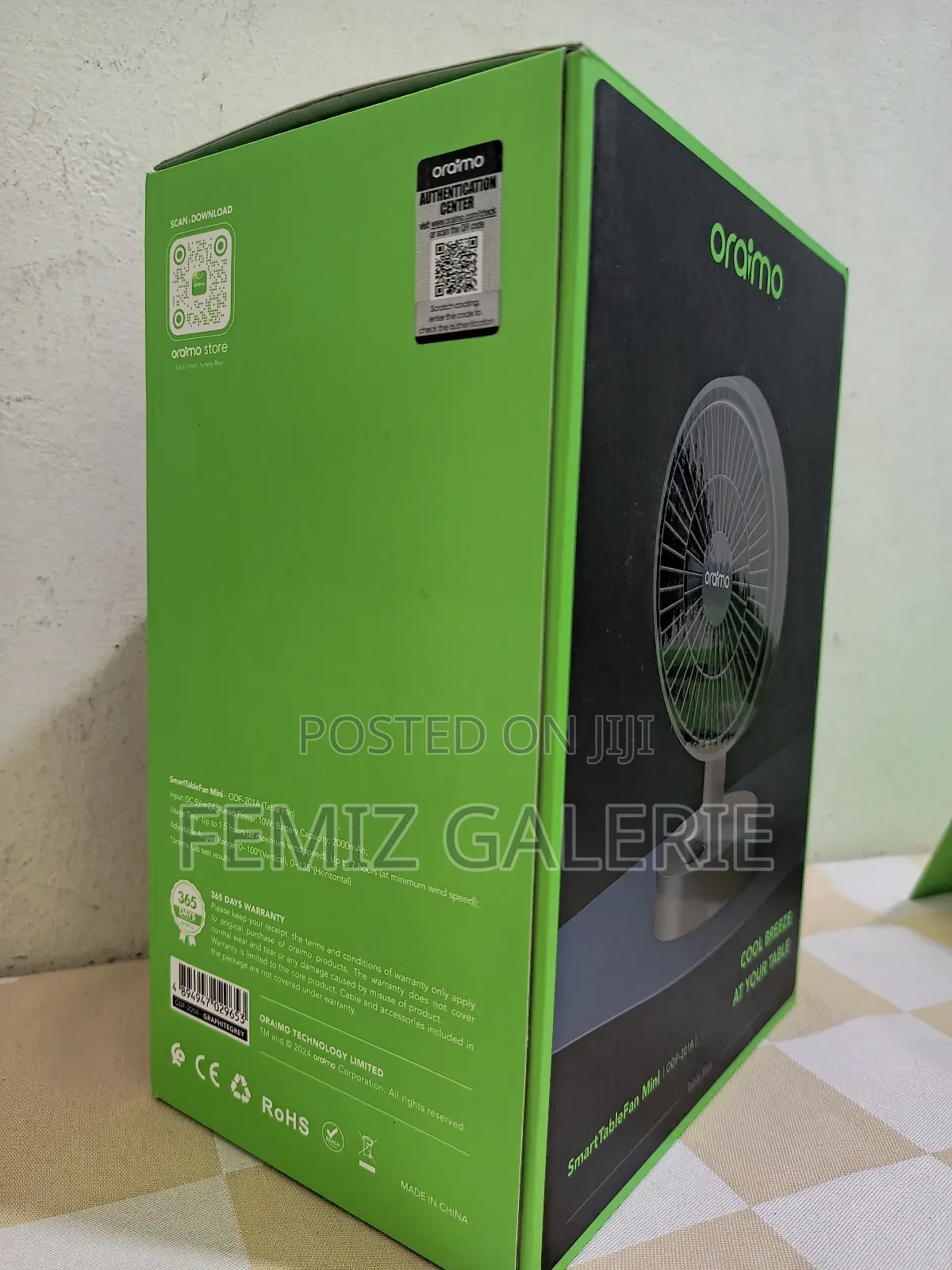 Oraimo Smart Table Fan 5w Table Fan