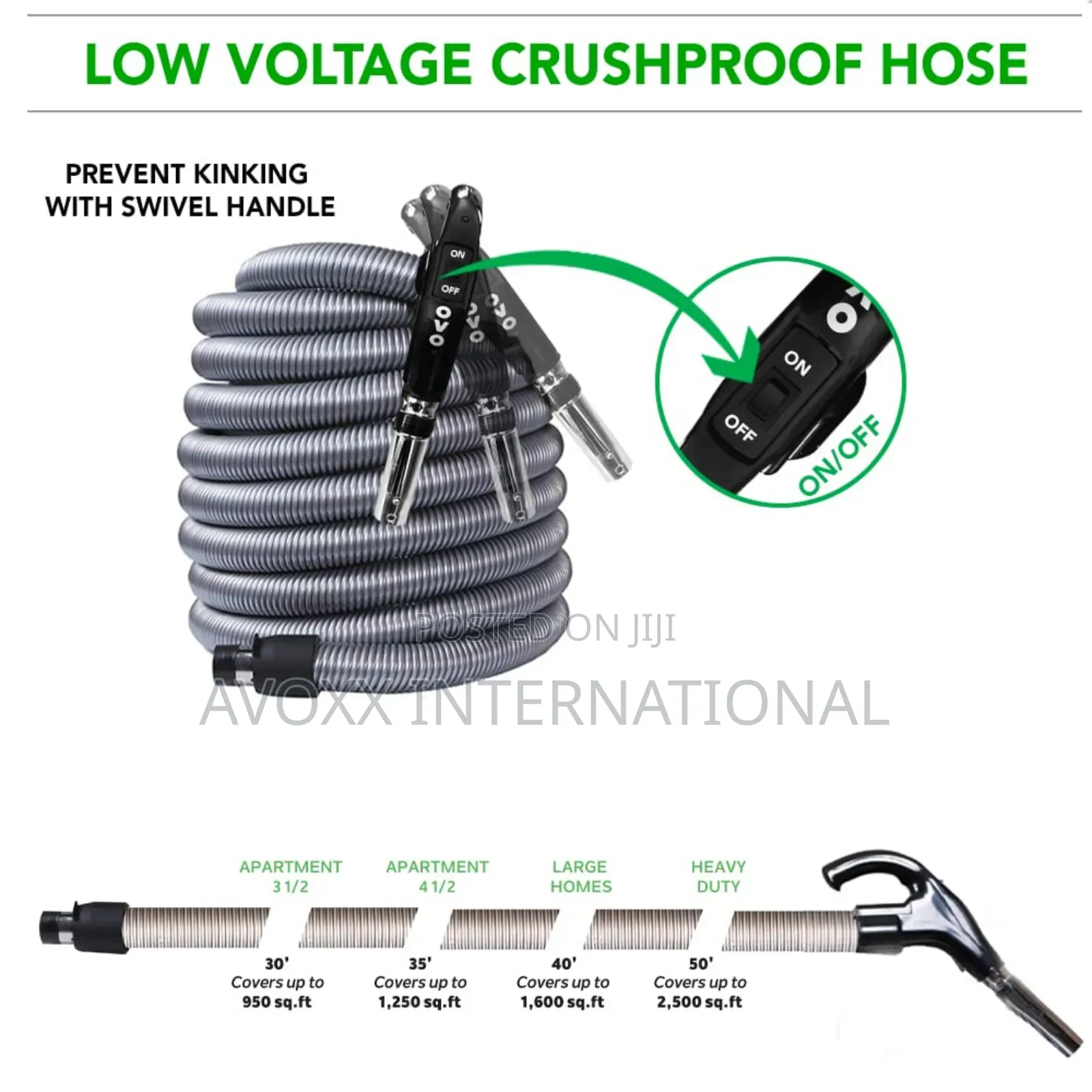 OVO Universal Central Vacuum 35ft Low Voltage Switch Control