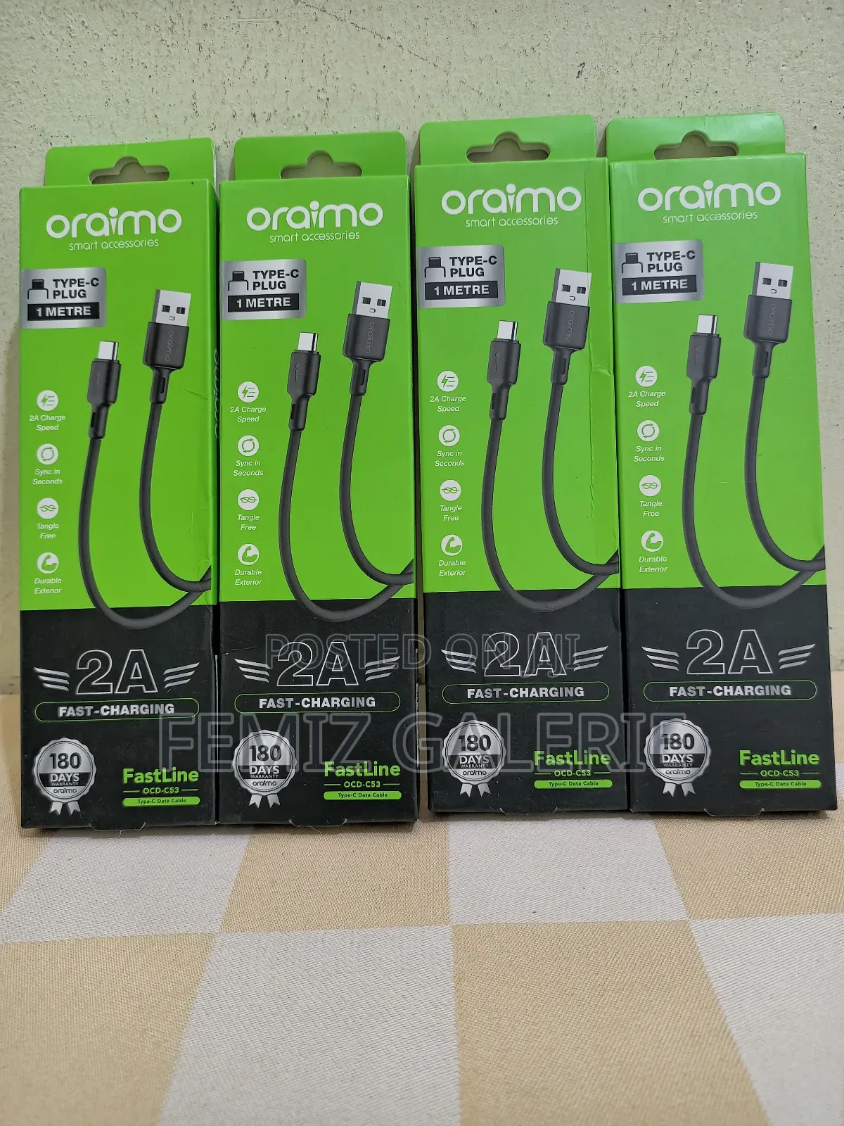 Oraimo Duraline 2 Usb-a to Type-C Charging and Data Cable