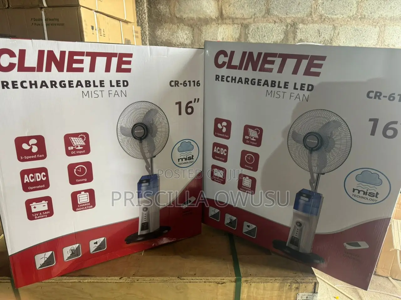 16 Inches Rechargeable Solar Mist Fan