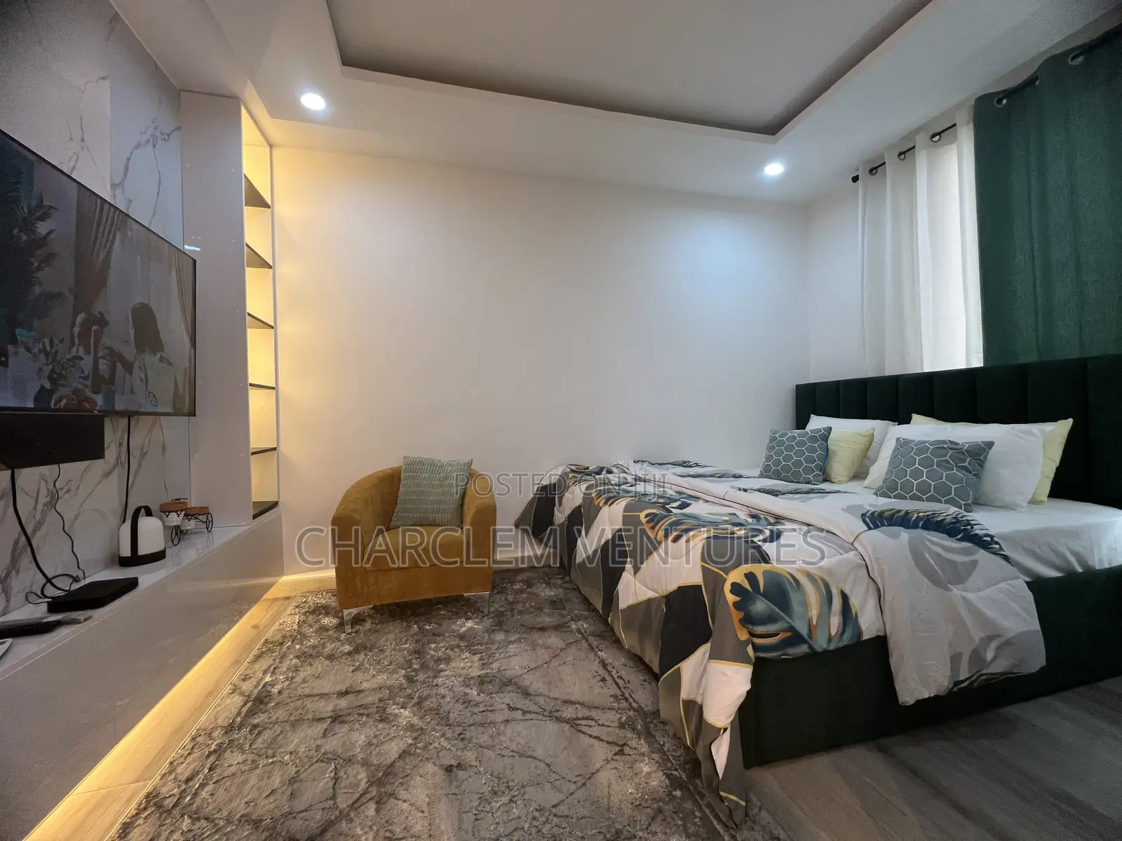 Furnished 1bdrm Apartment in Charclem Ventures, Ashaley Botwe for rent