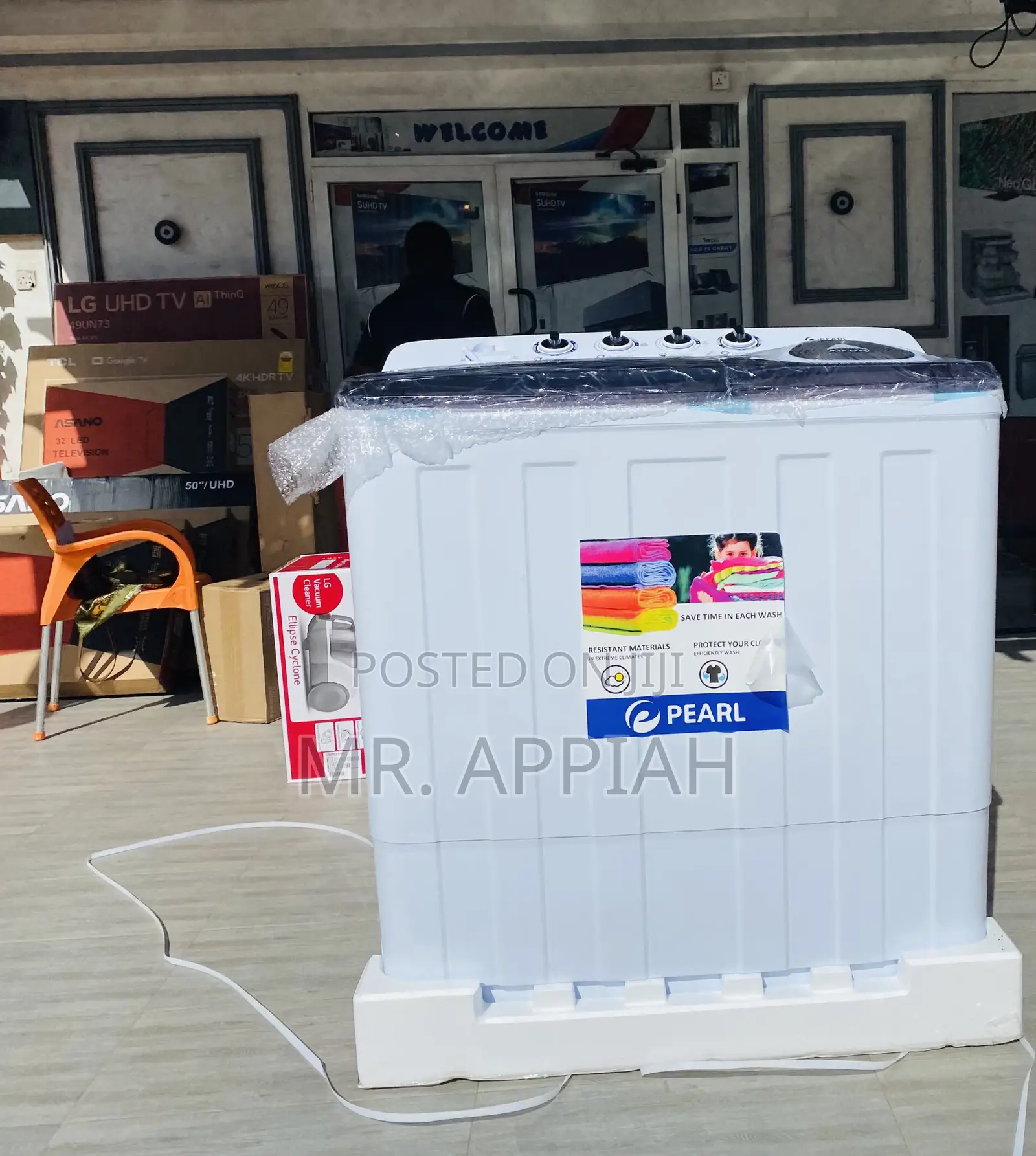 Pearl 18kg Semi-Auto Electric Washing Machine + Spin/Dry.