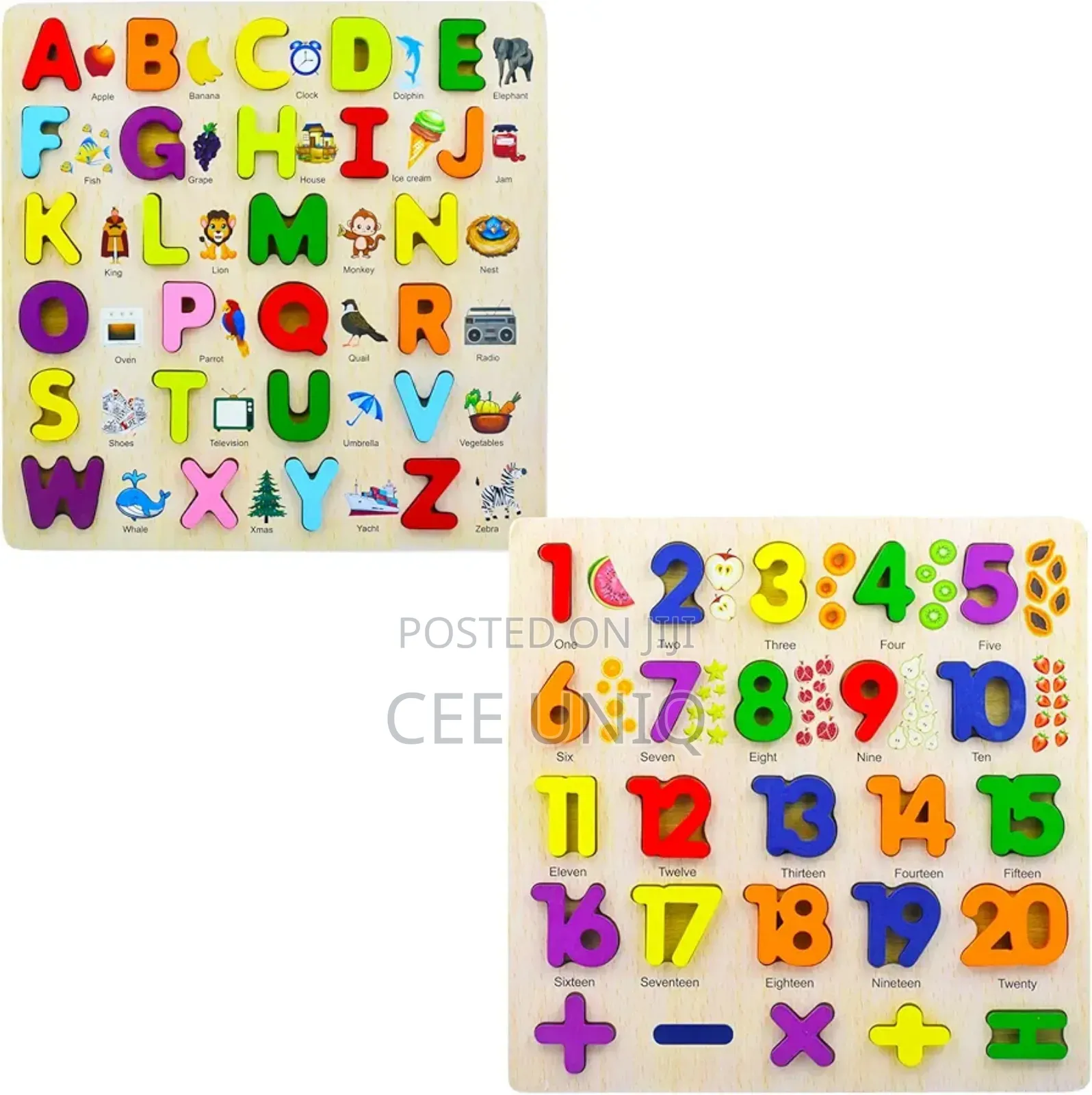 Alphabet and Number Wooden Board