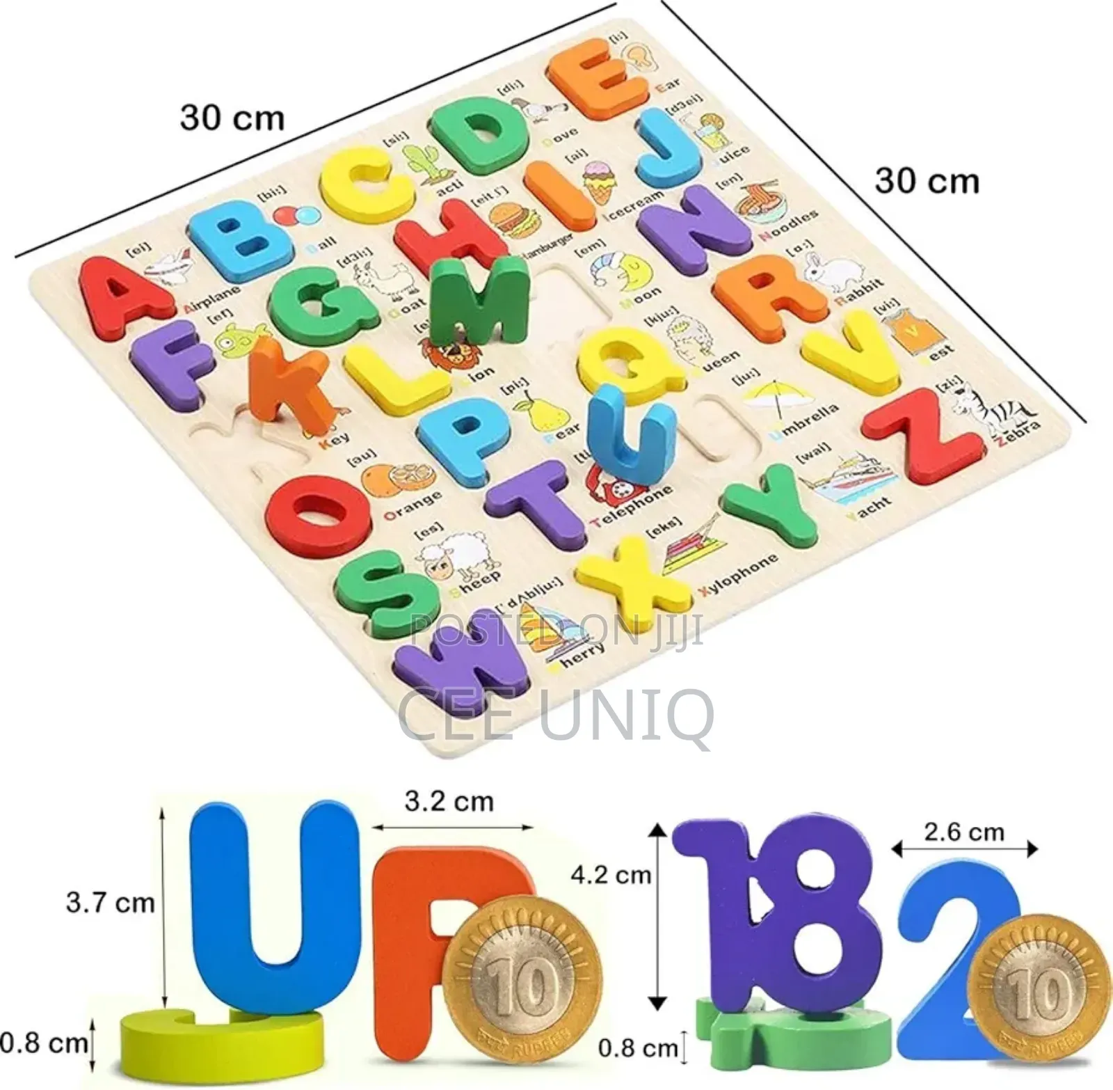 Alphabet and Number Wooden Board