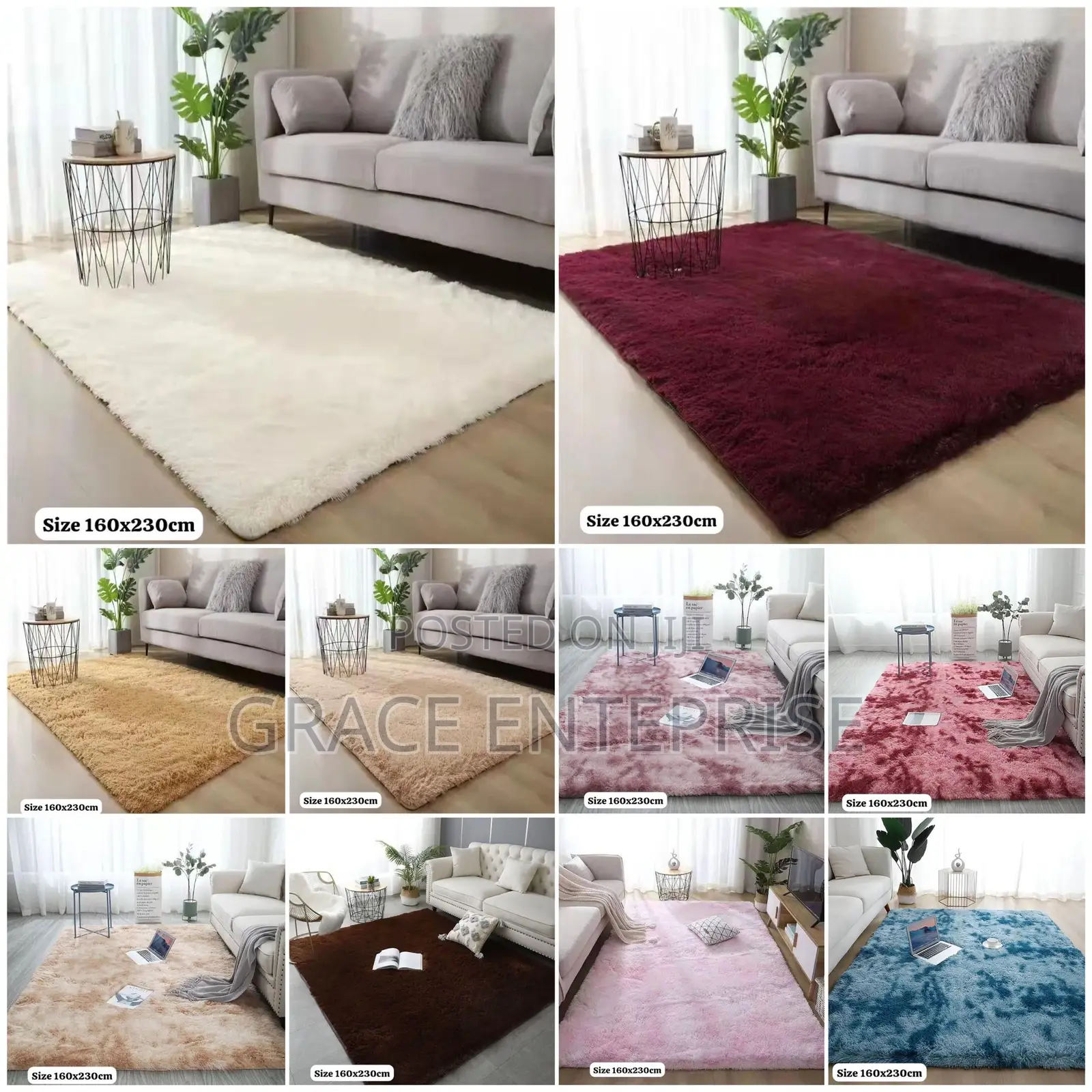Different Colors and Sizes Ligth Weight Fluffy Carpet