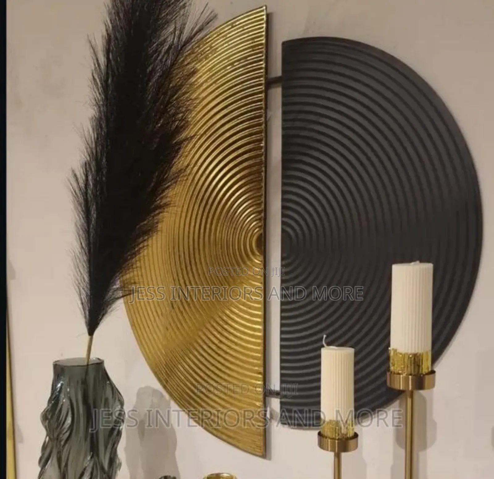 Black and Gold Metal Wall Art