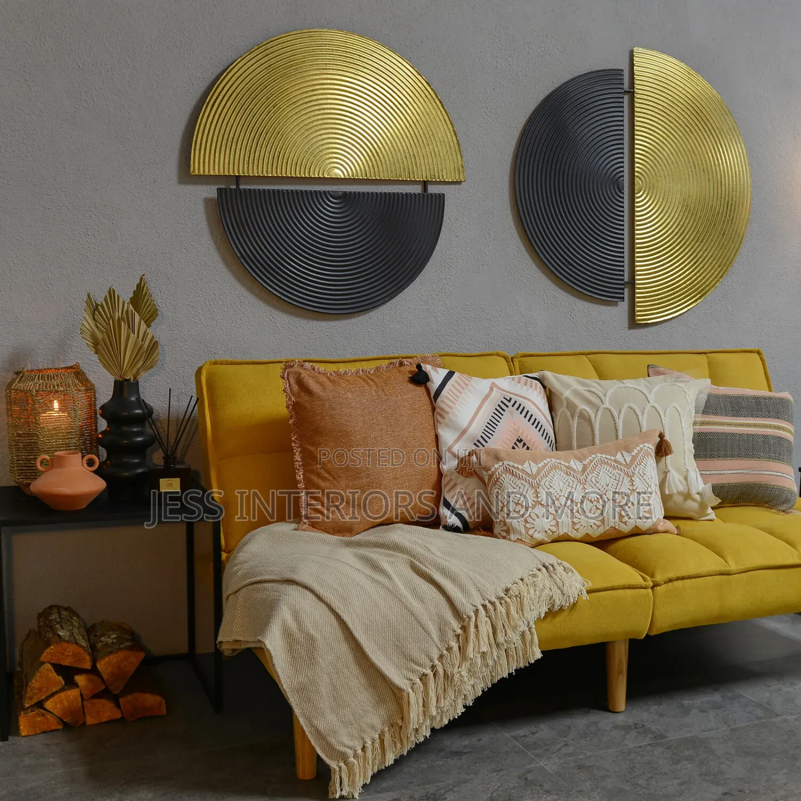 Black and Gold Metal Wall Art