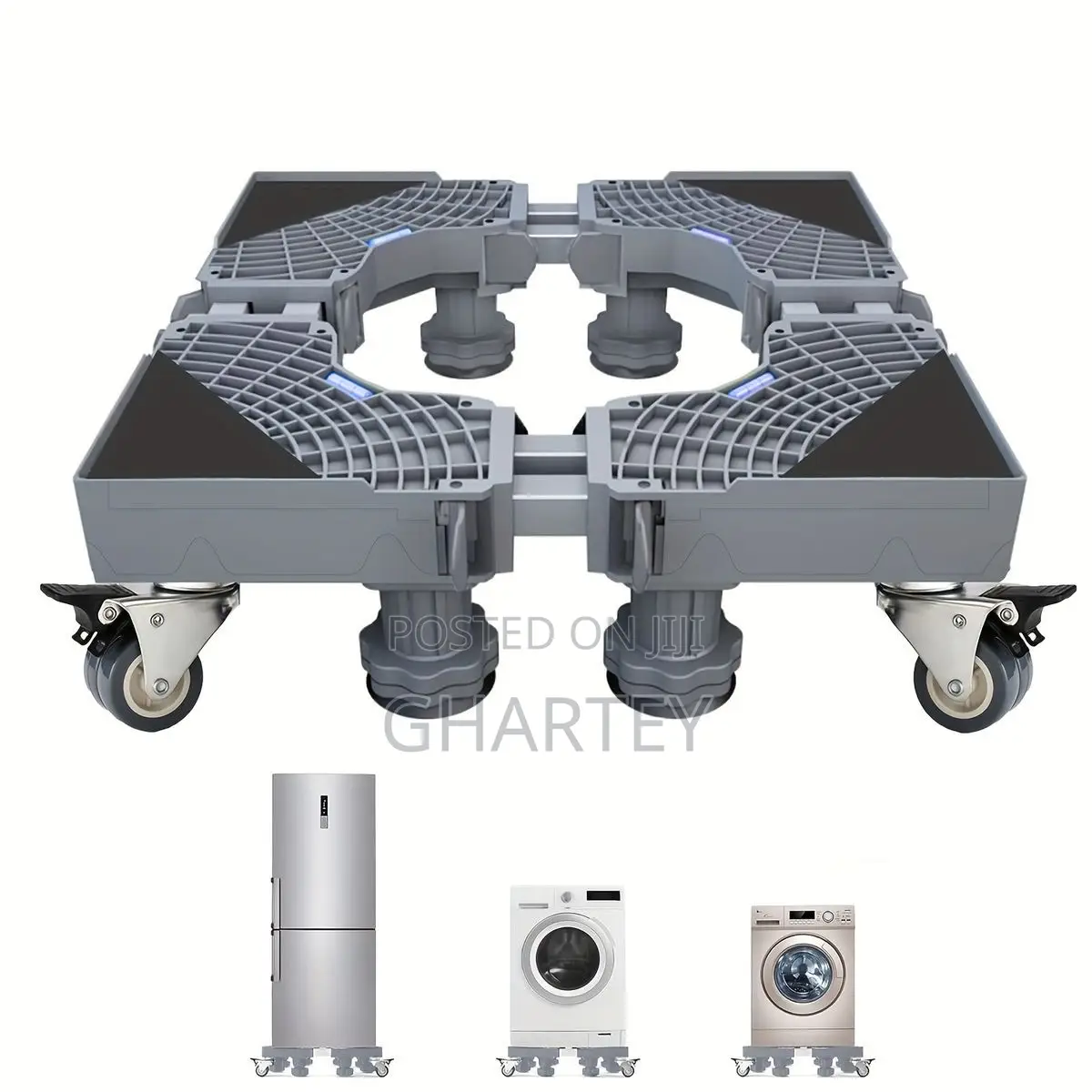 2X Double Tube Fridge Washing Machine Stand With Brakes