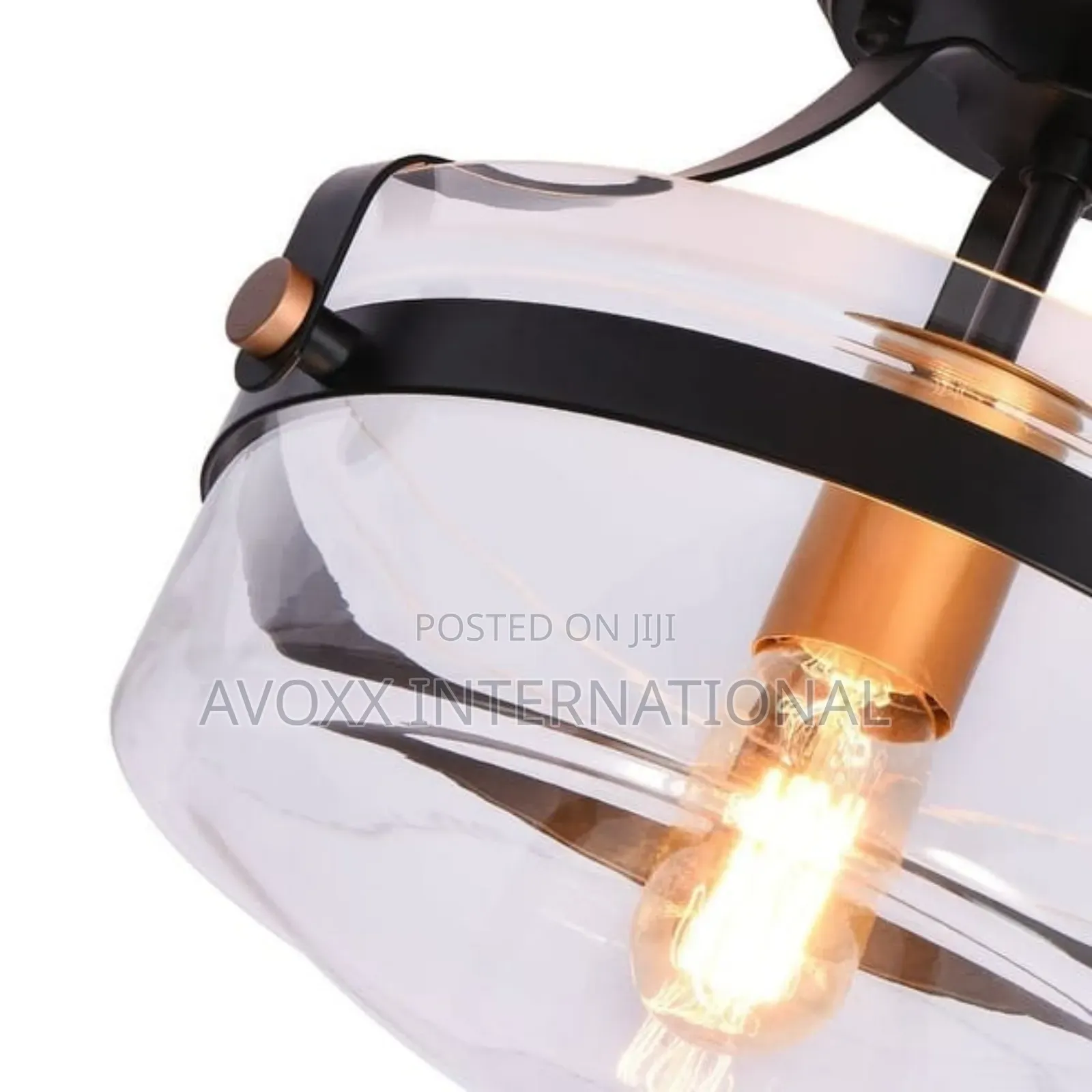 1-Light Round Glass Semi Flush Ceiling Light - 11" Farmhouse