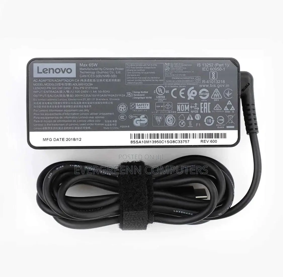 Lenovo Type C Charger, 65W
