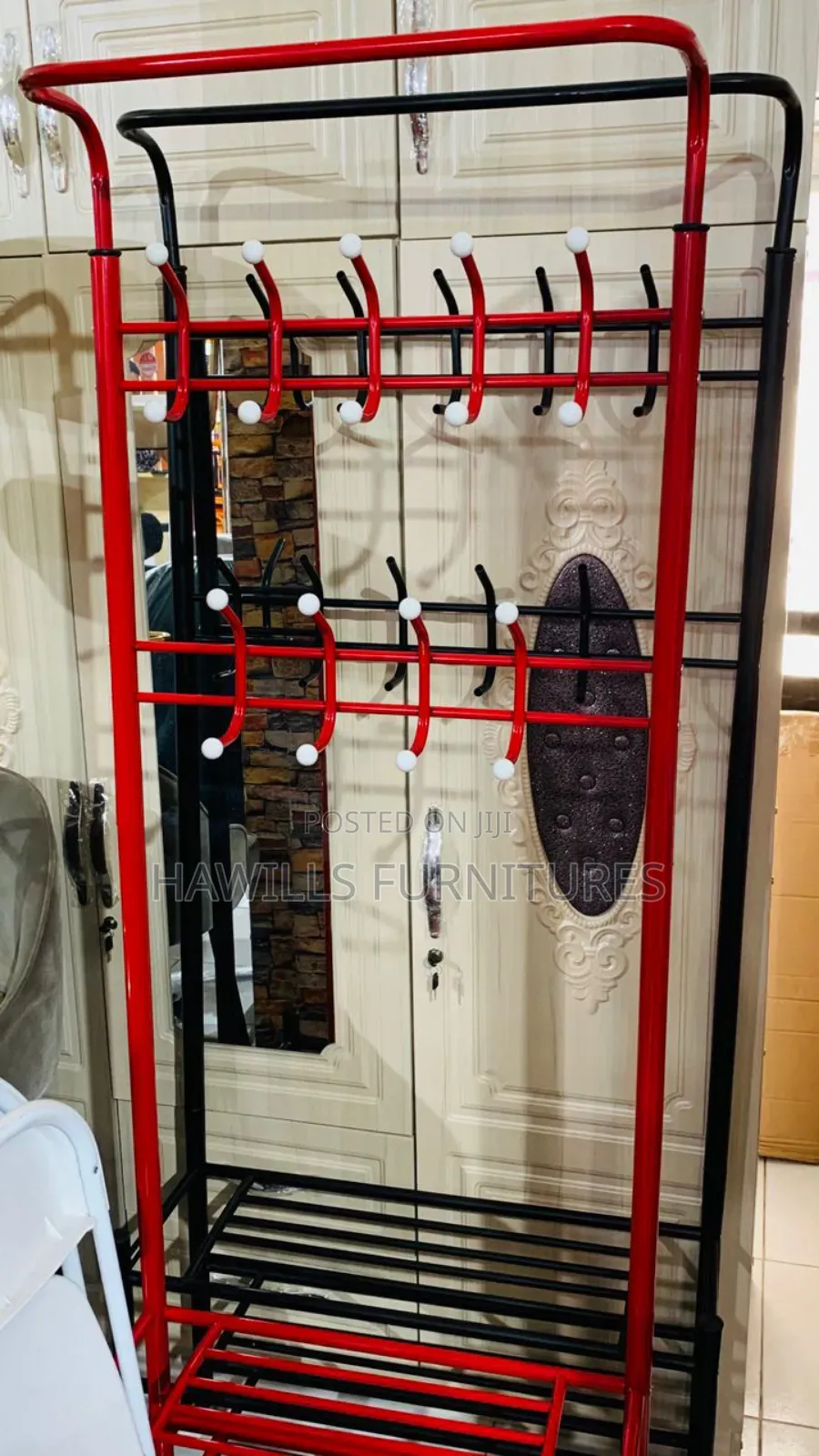 Red Hanger With Shelves
