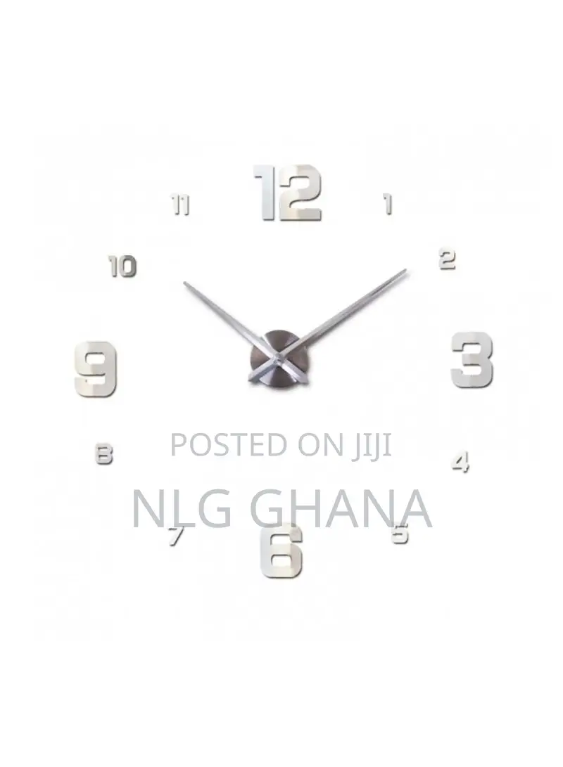 1m 3d Diy Modern Frameless Number Sticker Wall Clock