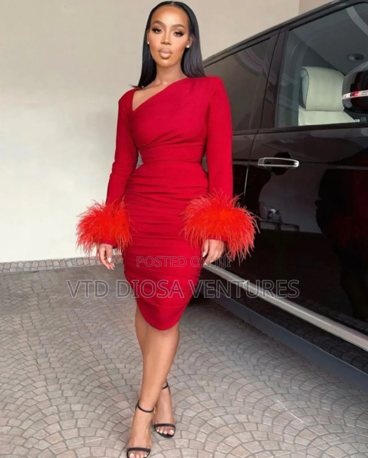 Red Ruched Dress