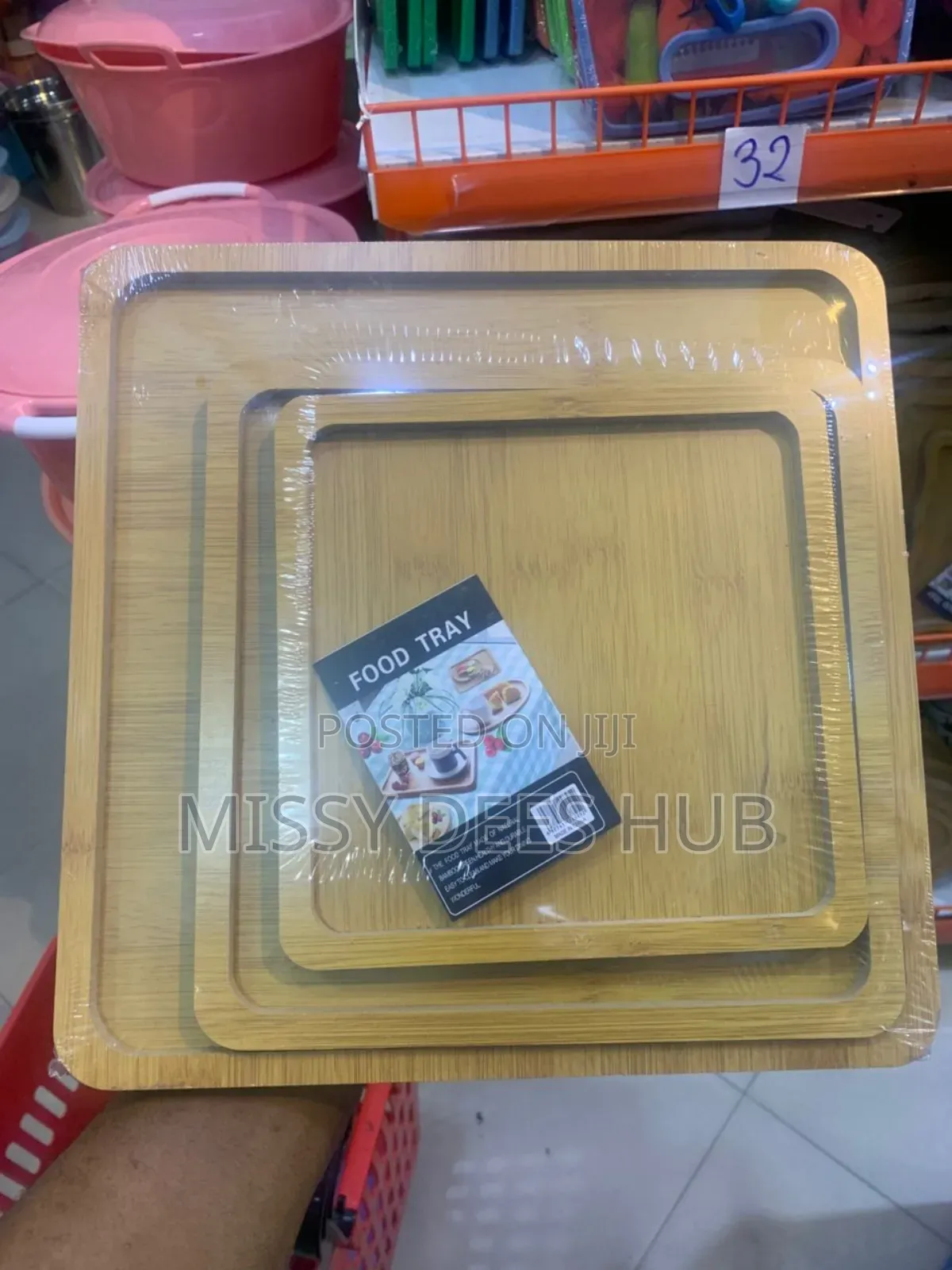 3pcs Wooden Food Tray Set