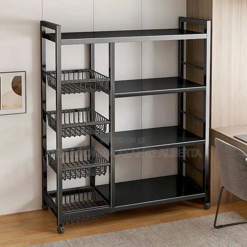 All Metal Kitchen Storage Rack With Shelves