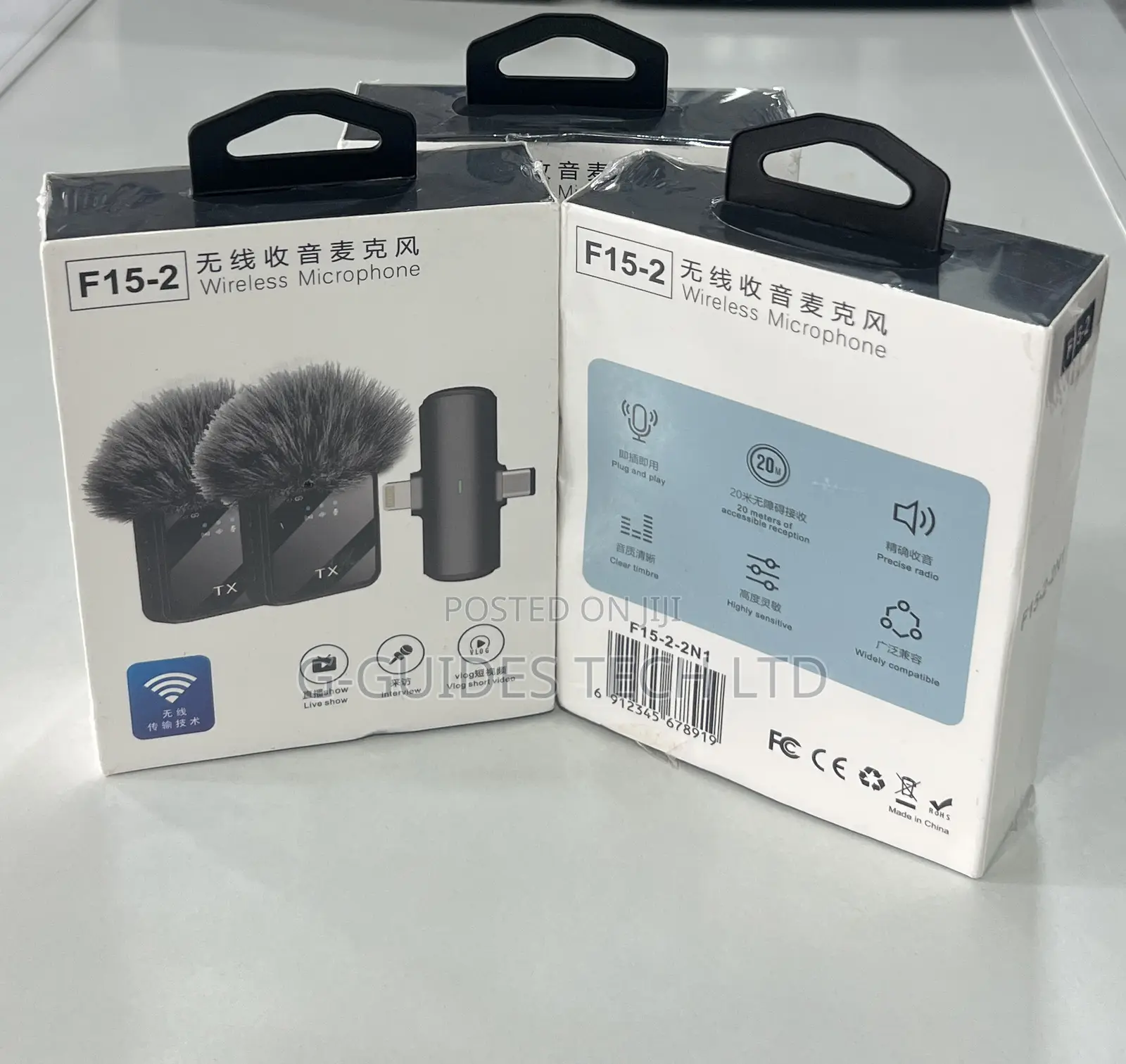 F15-2 Wireless Microphone 2 In 1, Type-c/iPhone Wireless Mic