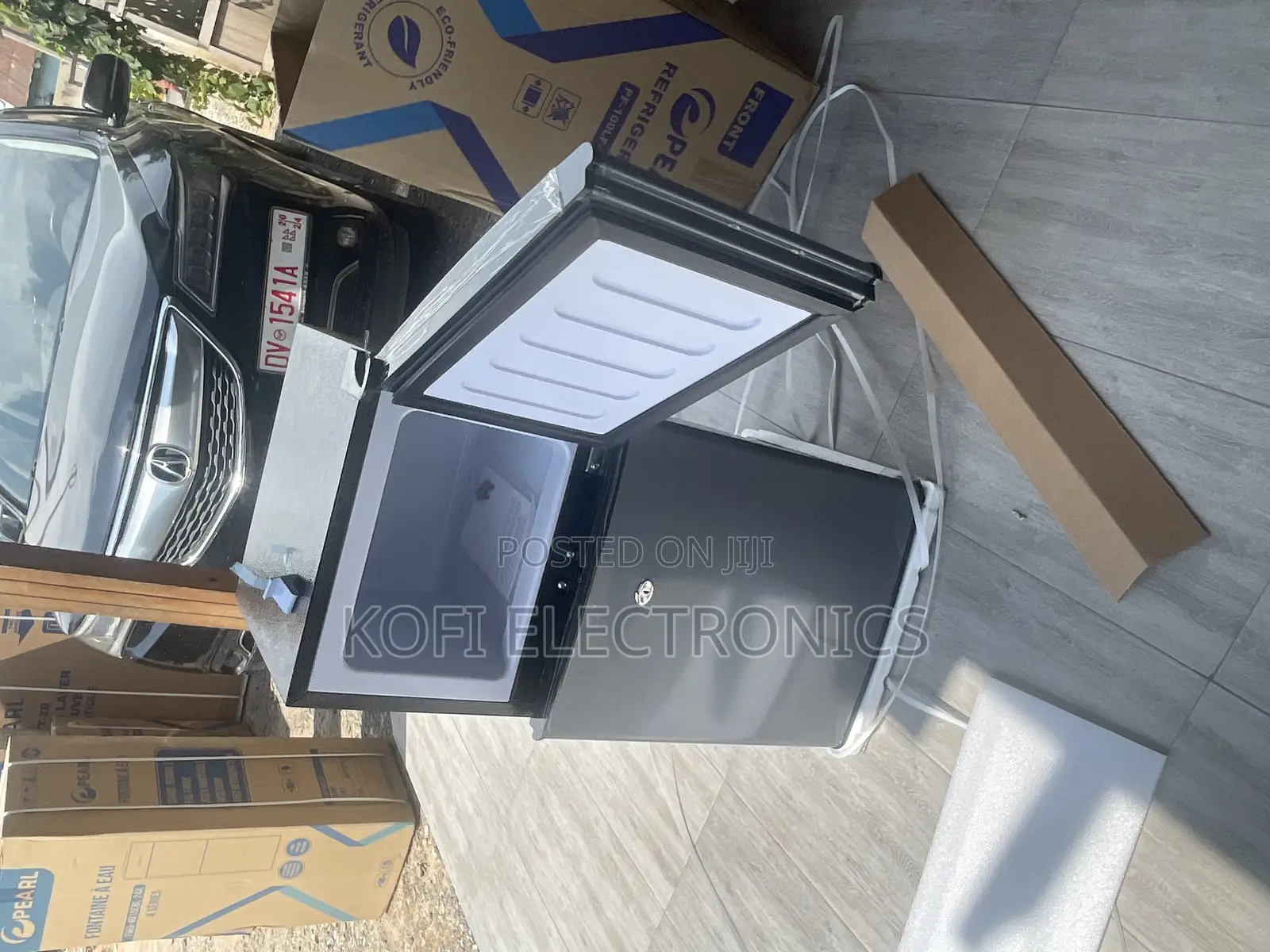90litres Pearl Table Top Double Door Blue Black Fridge