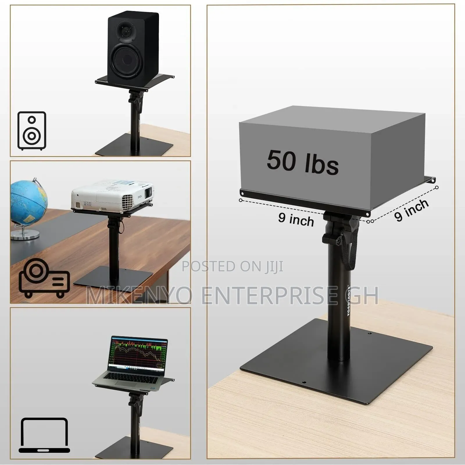 2x Heavy Duty Studio Monitor Speaker Stands Adjustable Pair