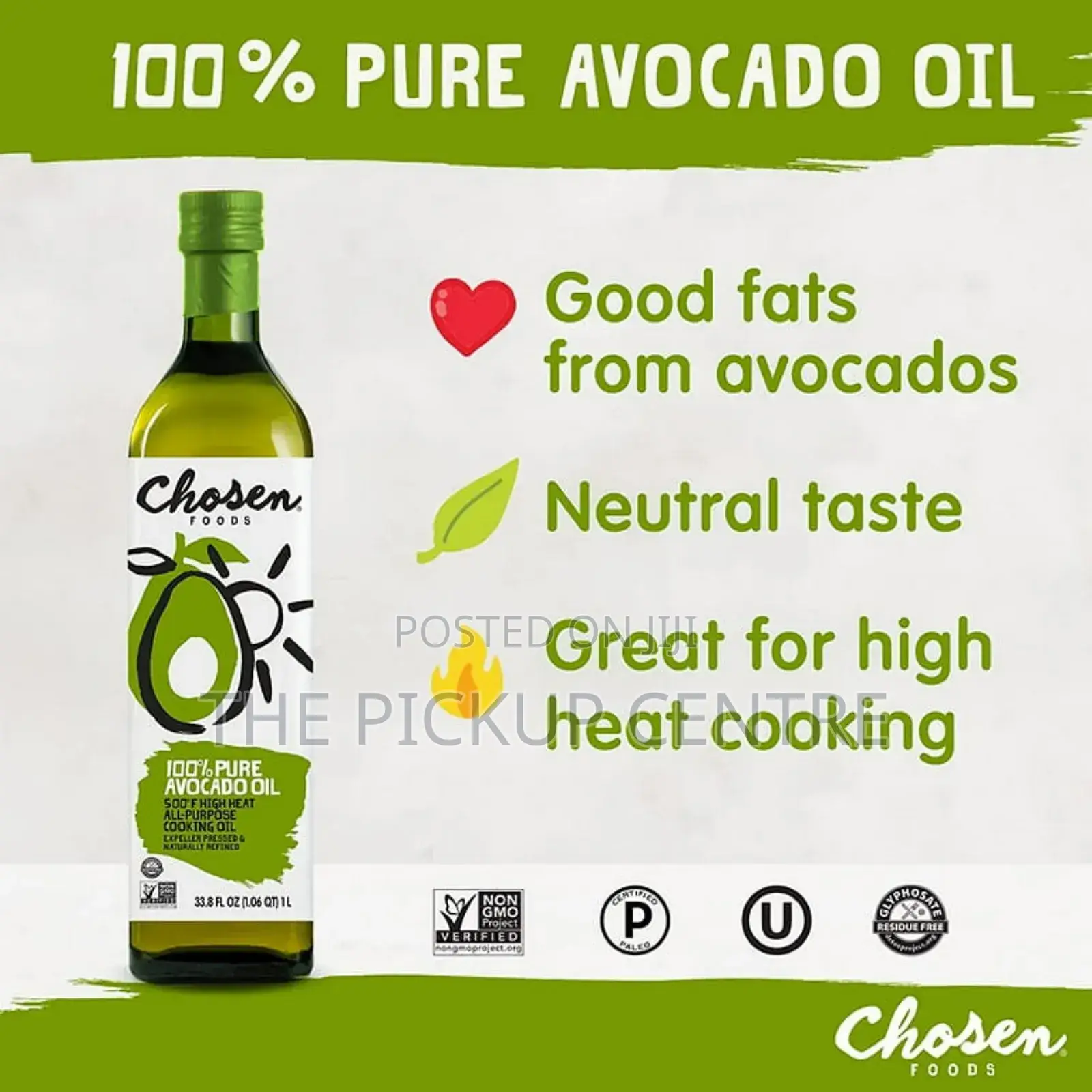 Chosen Foods 100% Pure Avocado Oil 1 Liter