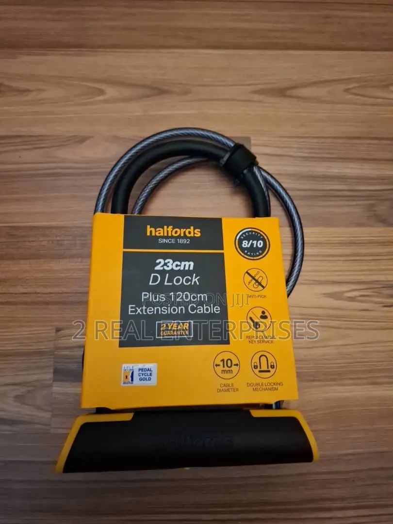 Halfords 23cm D Lock and 115cm Cable Lock