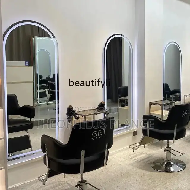 LED Big Saloon Mirror, Barbershop Hanging Mirror