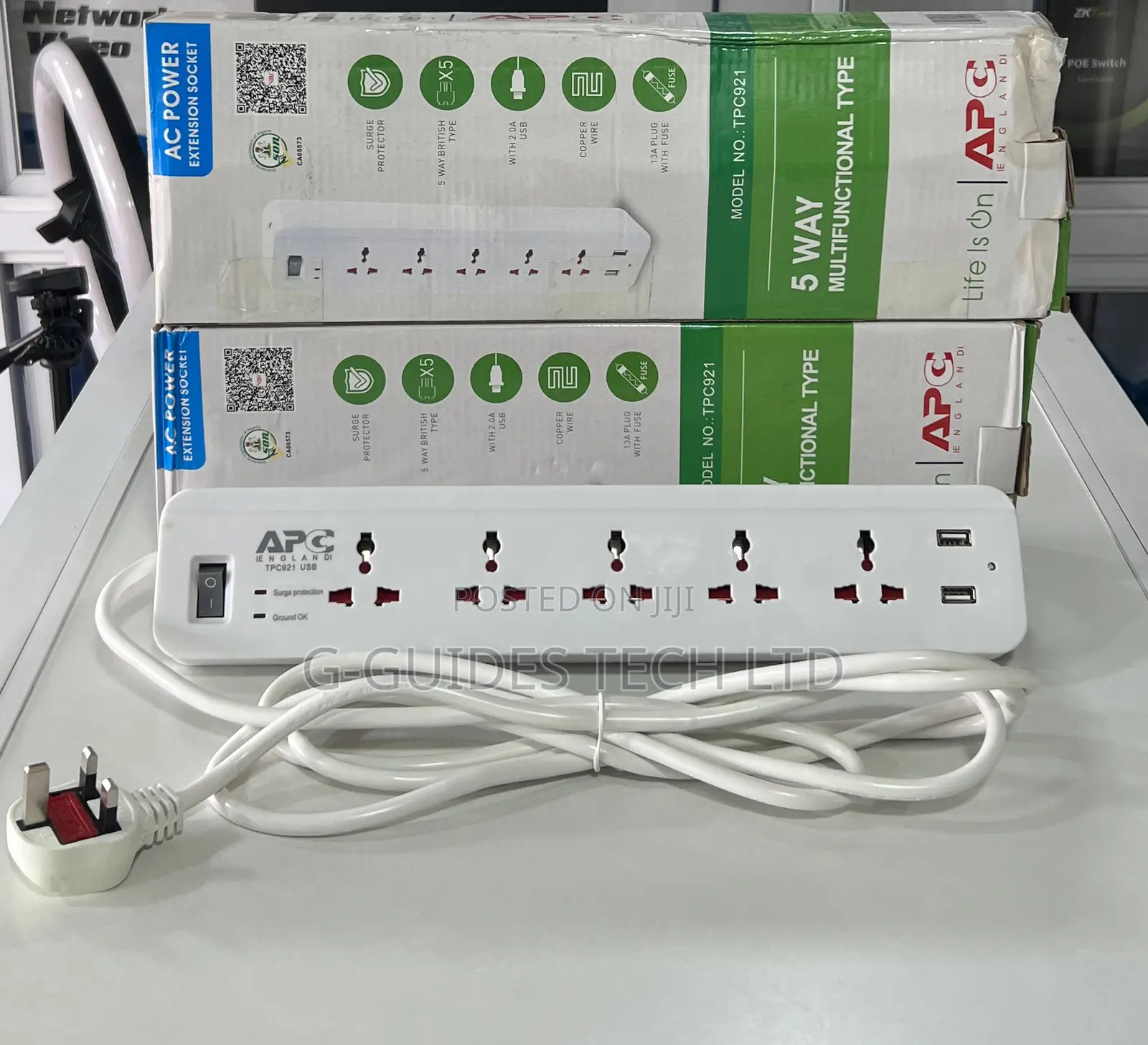 Apc Extension Board With Surge Protector 5 Outlets 2usb Port