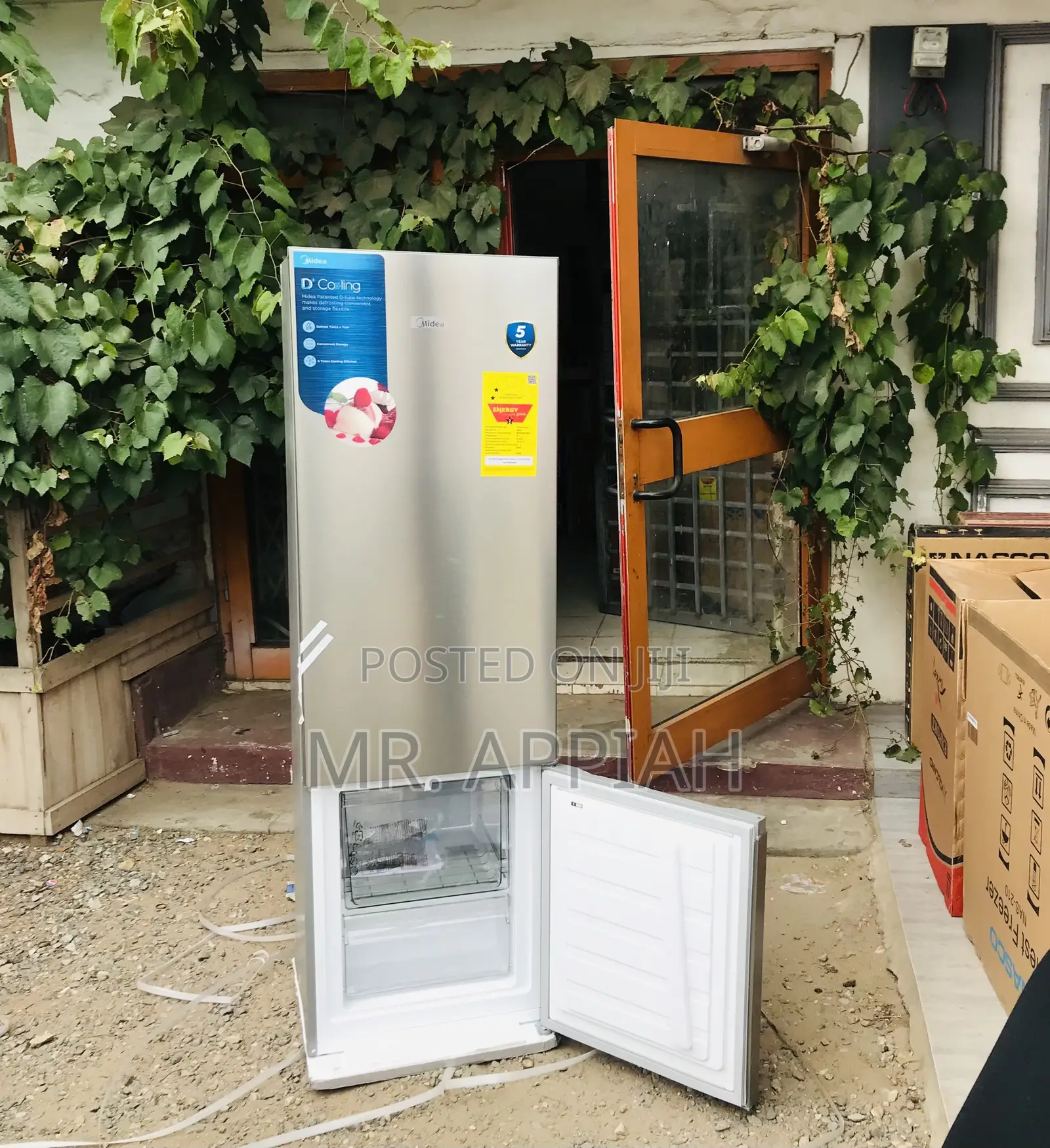 Shop Affordable Midea MDRB369FGN02 2 Door Fridge(Silver).