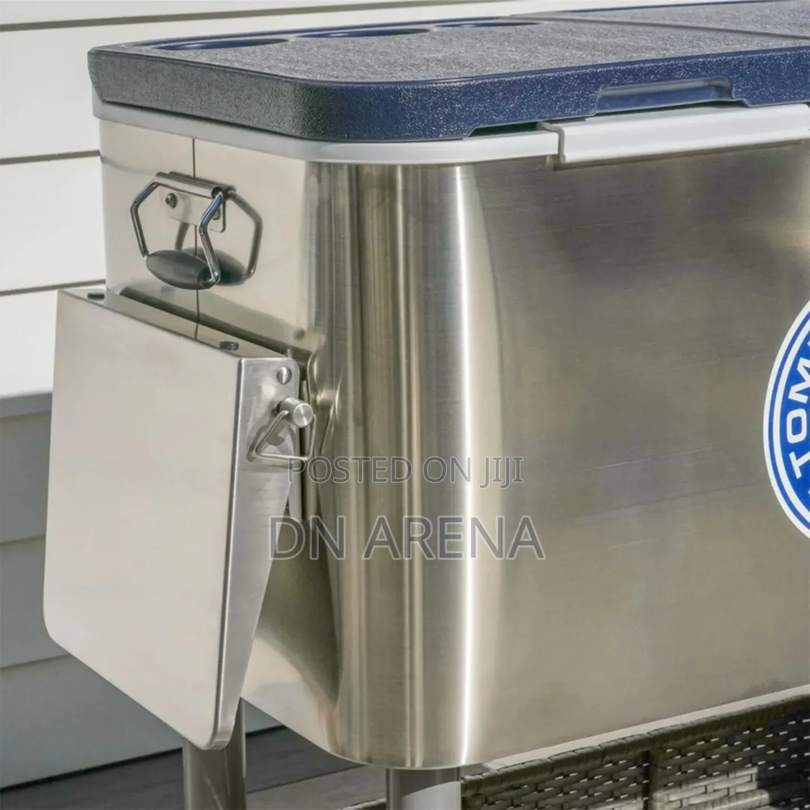 Tommy Bahamas Rolling Party Cooler Stainless Steel Body
