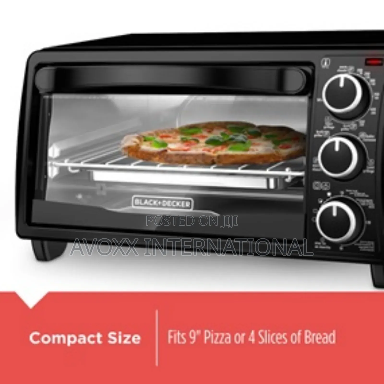 Black Decker 4-Slice Toaster Oven, Black, TO1313B