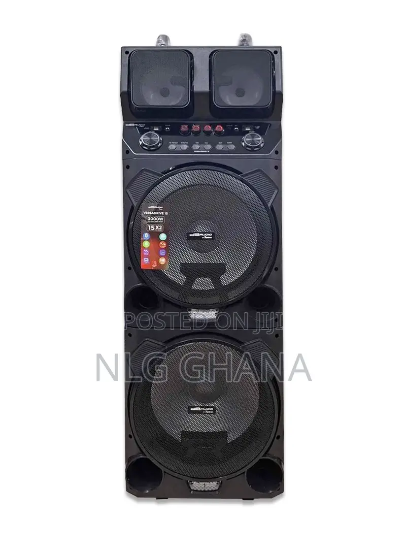 3000W 15" Bluetooth Rechargeable DJ Active Double Speaker Wi