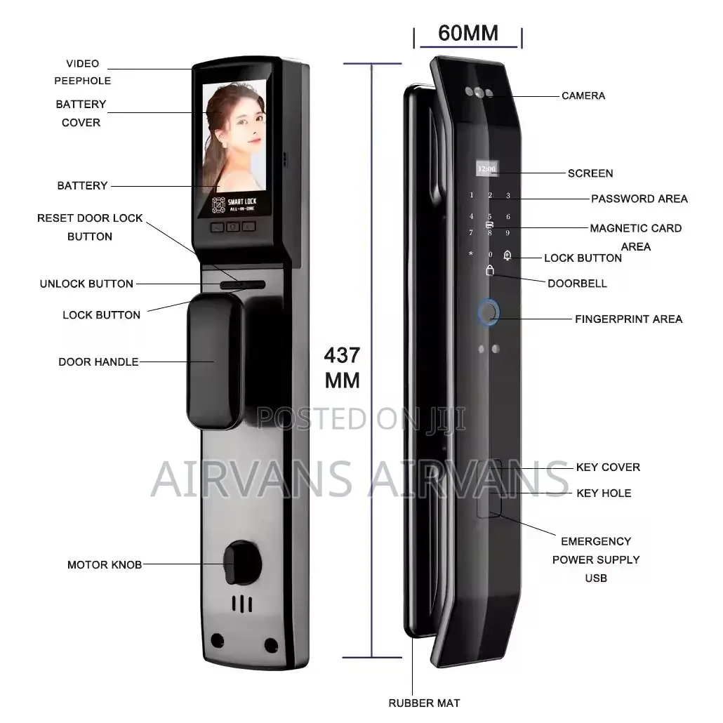 Face Recognition Smart Lock (Fingerprint,Key,Card,App Open)