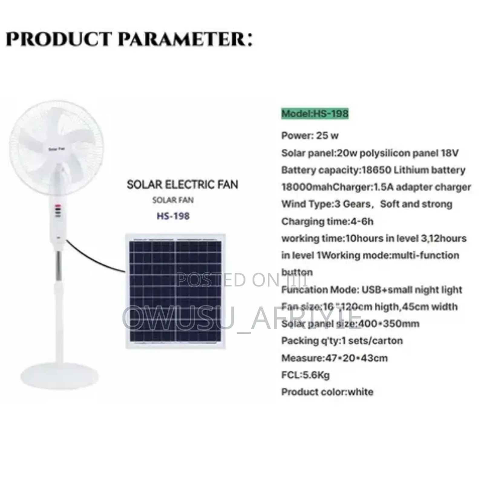 Solar Fans With Panel and Remote Control