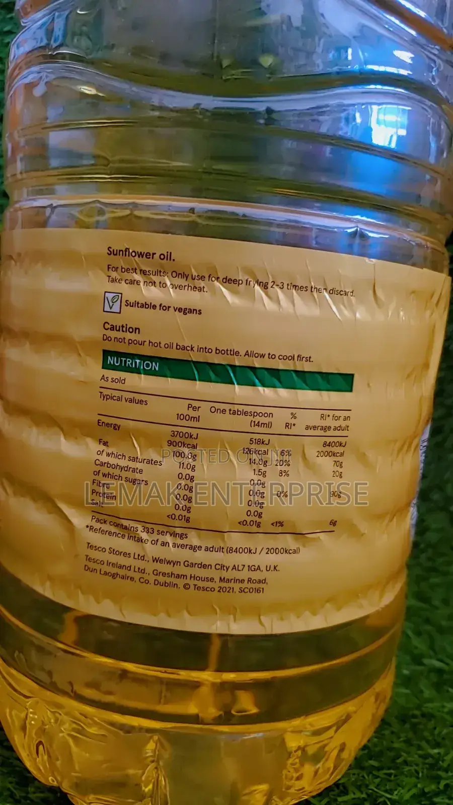 Tesco Pure Sunflower Oil 5 Litre